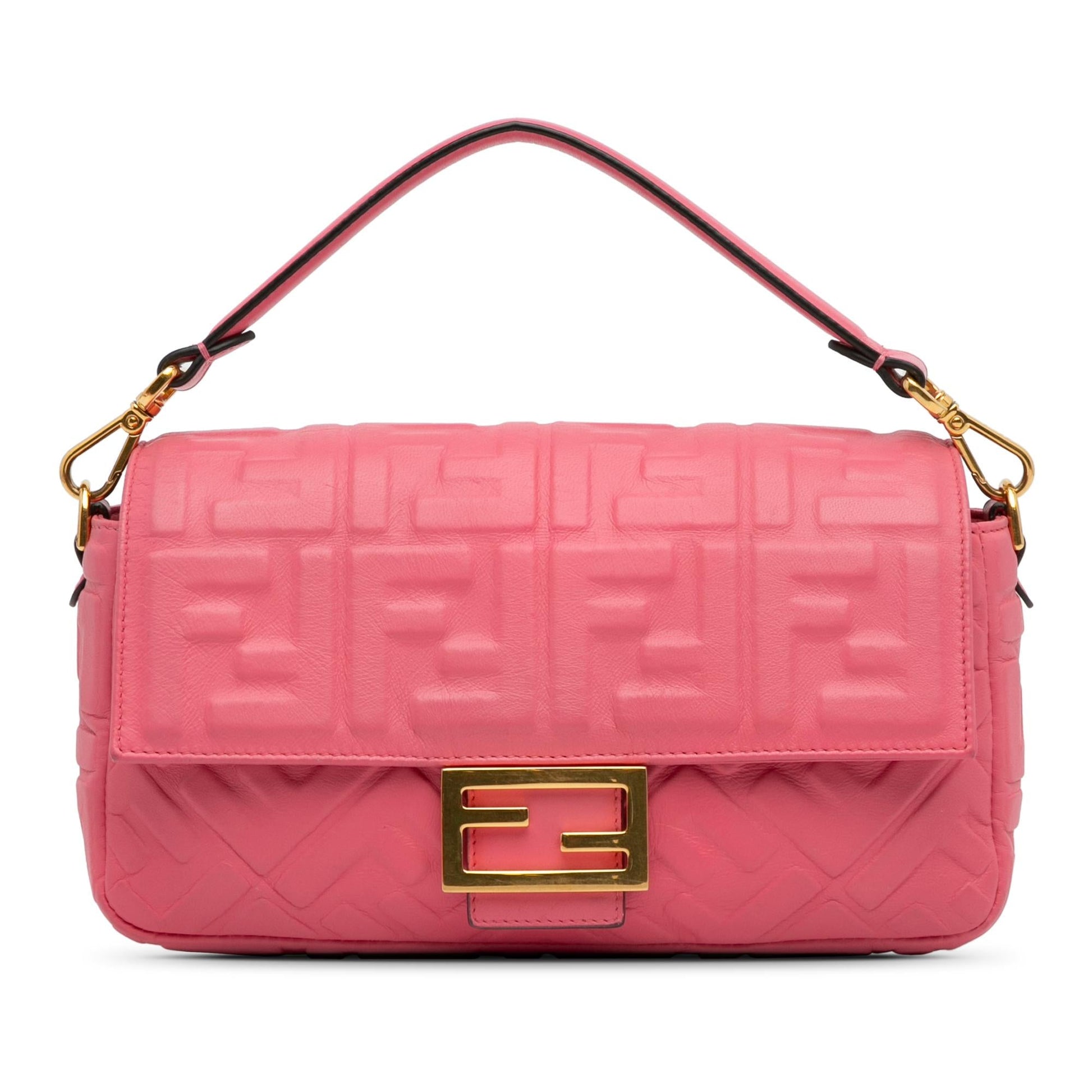 Fendi Ff Baguette Shg L1Qzmb Satchel Bag Medium Embossed