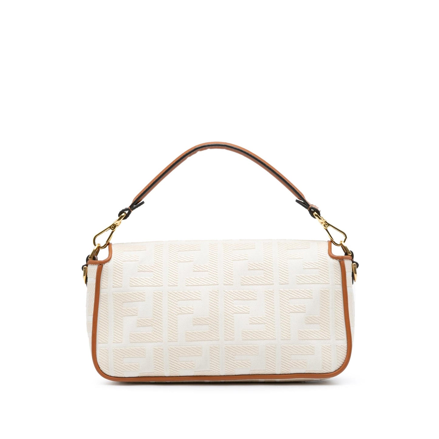 Fendi Baguette Satchel Bag Canvas Medium Embroidered Baguette Shg Cvqcrh