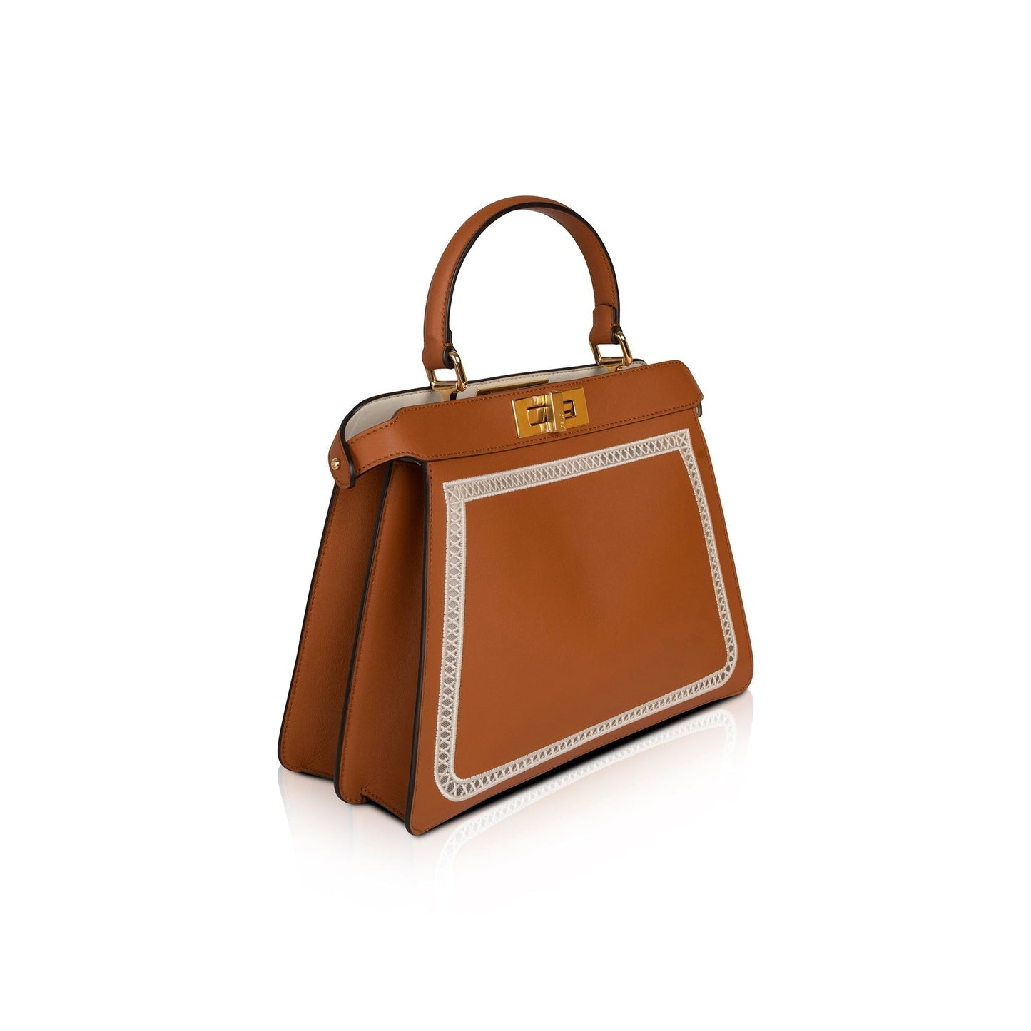 Fendi Embroidered Peekaboo Iseeu Bag Leather Travel Bag