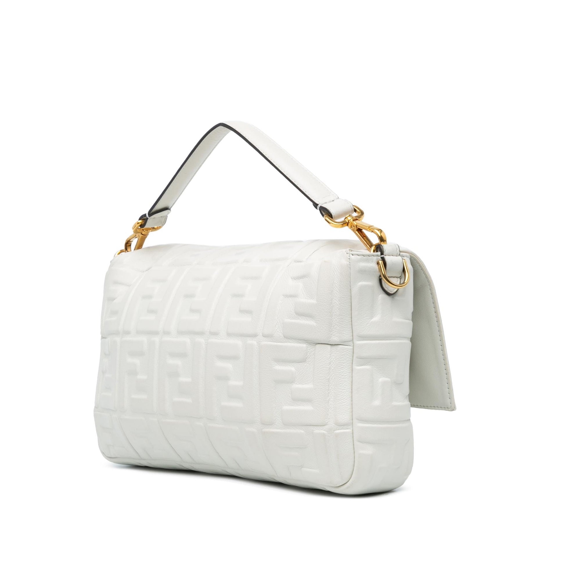 Fendi Ff Baguette Satchel Shg Agyb4Y Leather Medium Embossed Satchel Bag