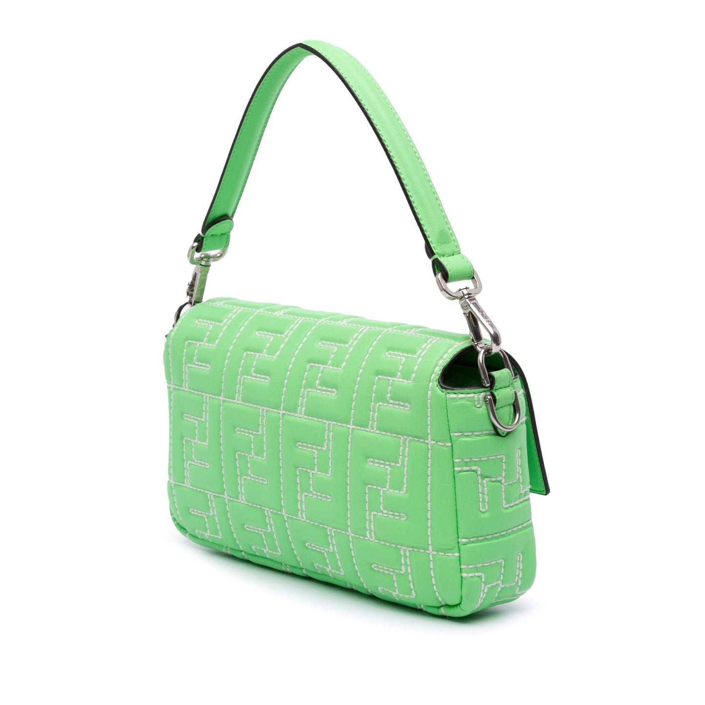 Fendi Ff Baguette Satchel Leather Medium Embossed Satchel Bag Ff Baguette Satchel
