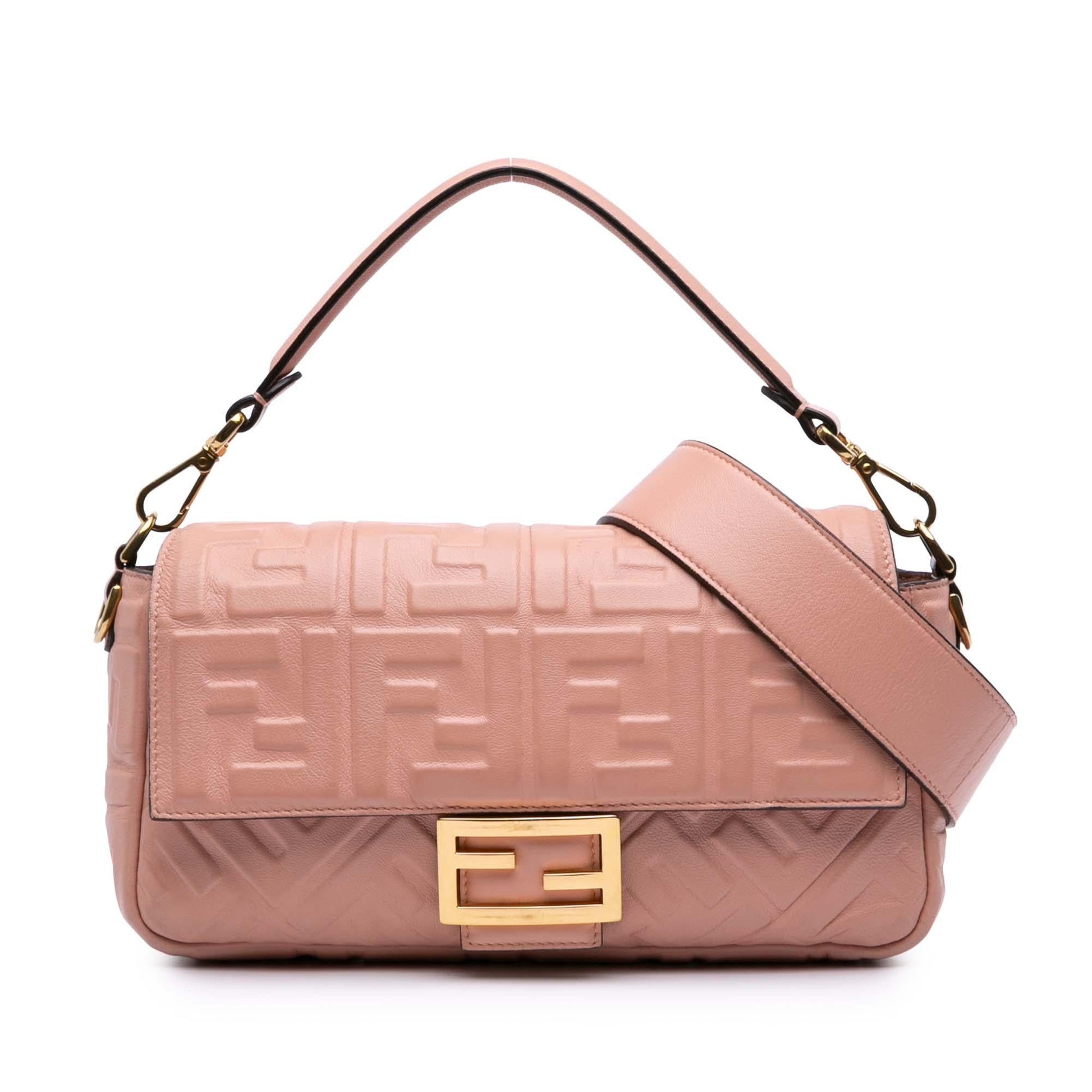 Fendi Ff Baguette Satchel Leather Medium Embossed Satchel Bag