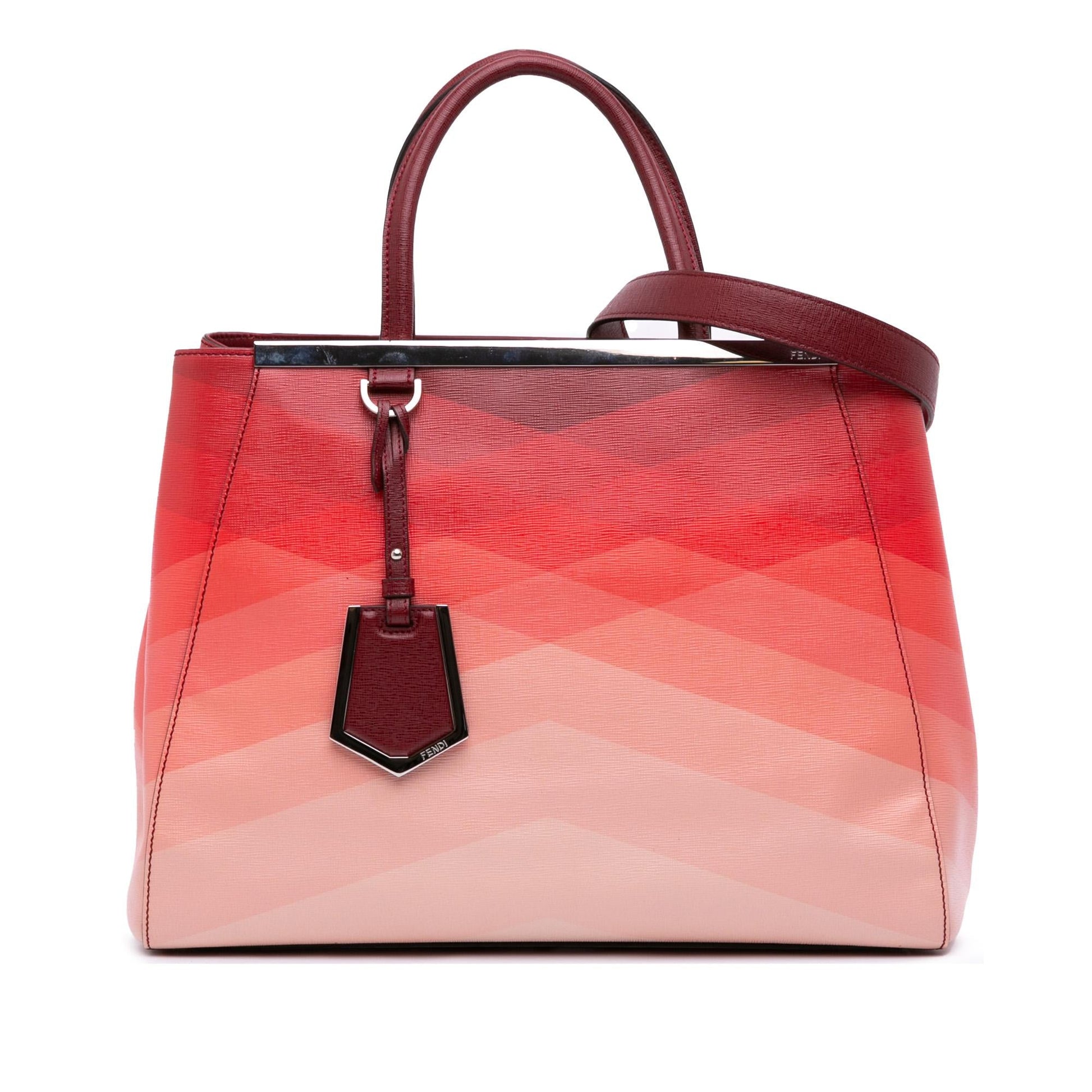 Fendi Geometric Degrade 2Jours Satchel Leather Medium Satchel Bag