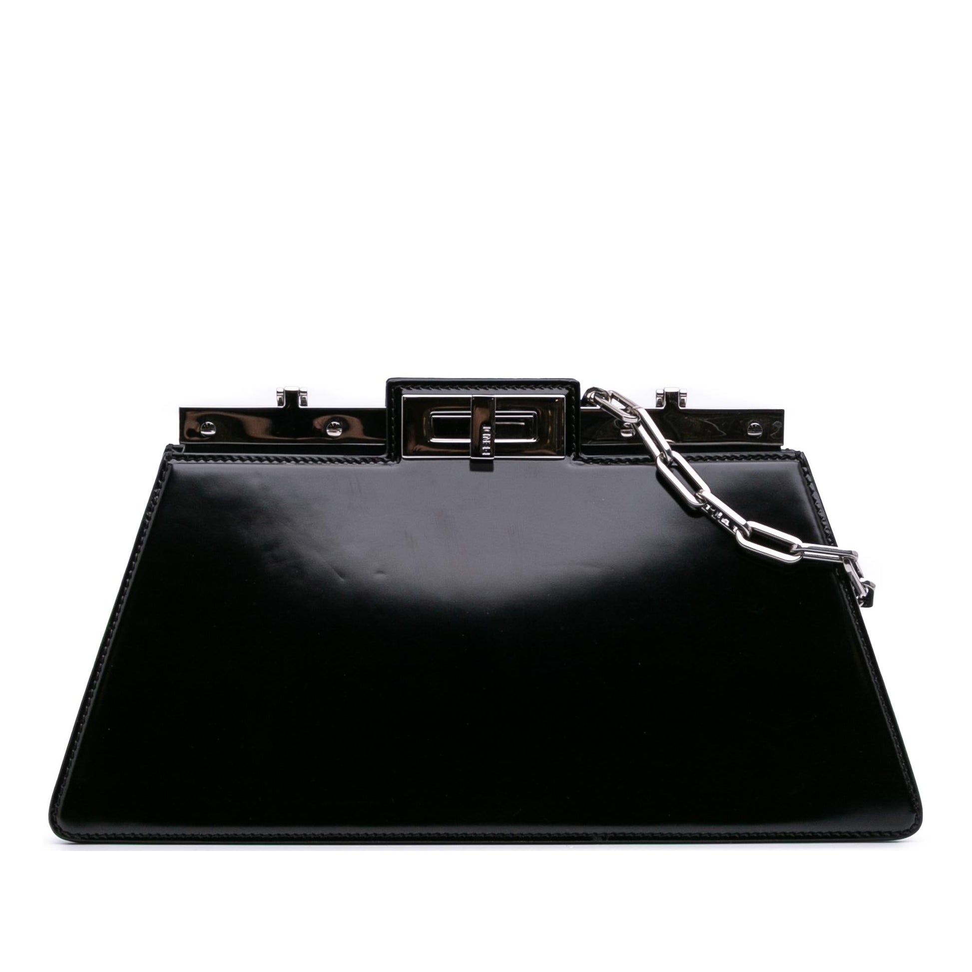 Fendi Peekaboo Cut Shoulder Bag Leather Medium Chain