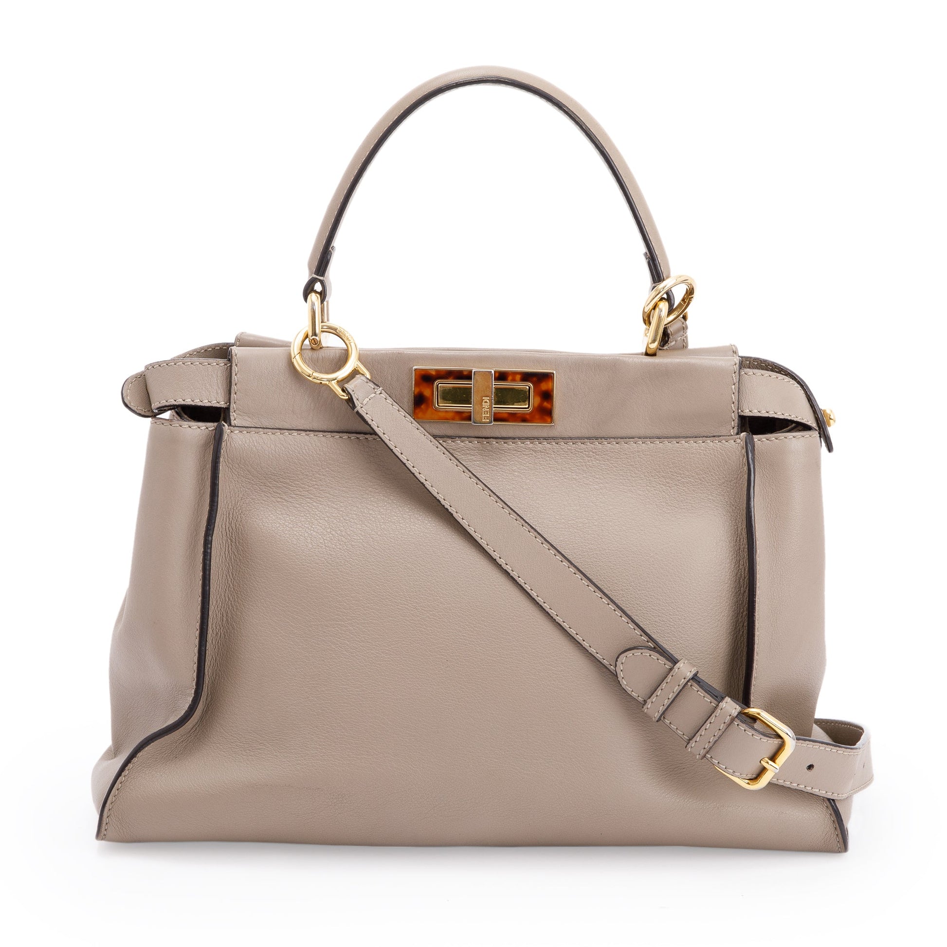 Fendi Peekaboo Bag With Tortoise Detail Medium Travel Bag