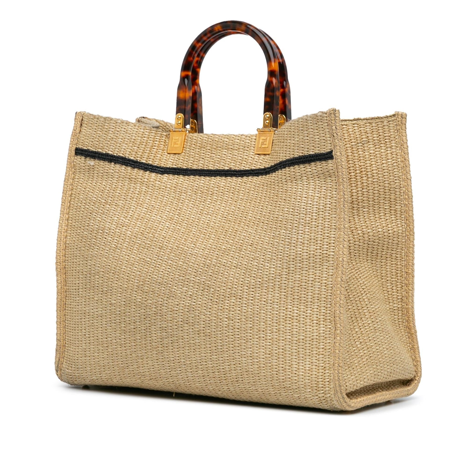 Fendi Sunshine Tote Shg Qiwd8F Raffia Medium Tote Bag