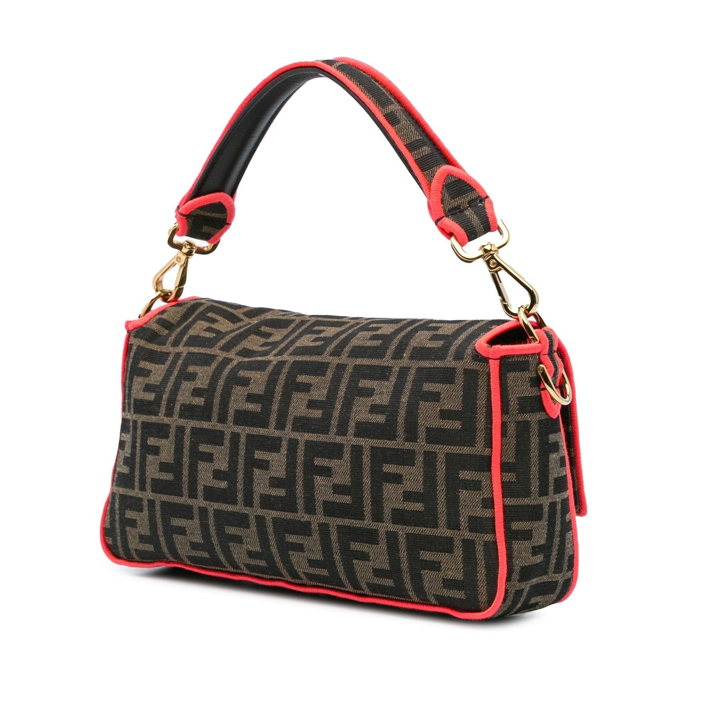 Fendi Zucca Fluo Trim Baguette Satchel Canvas Medium Satchel Bag Baguette Satchel 1