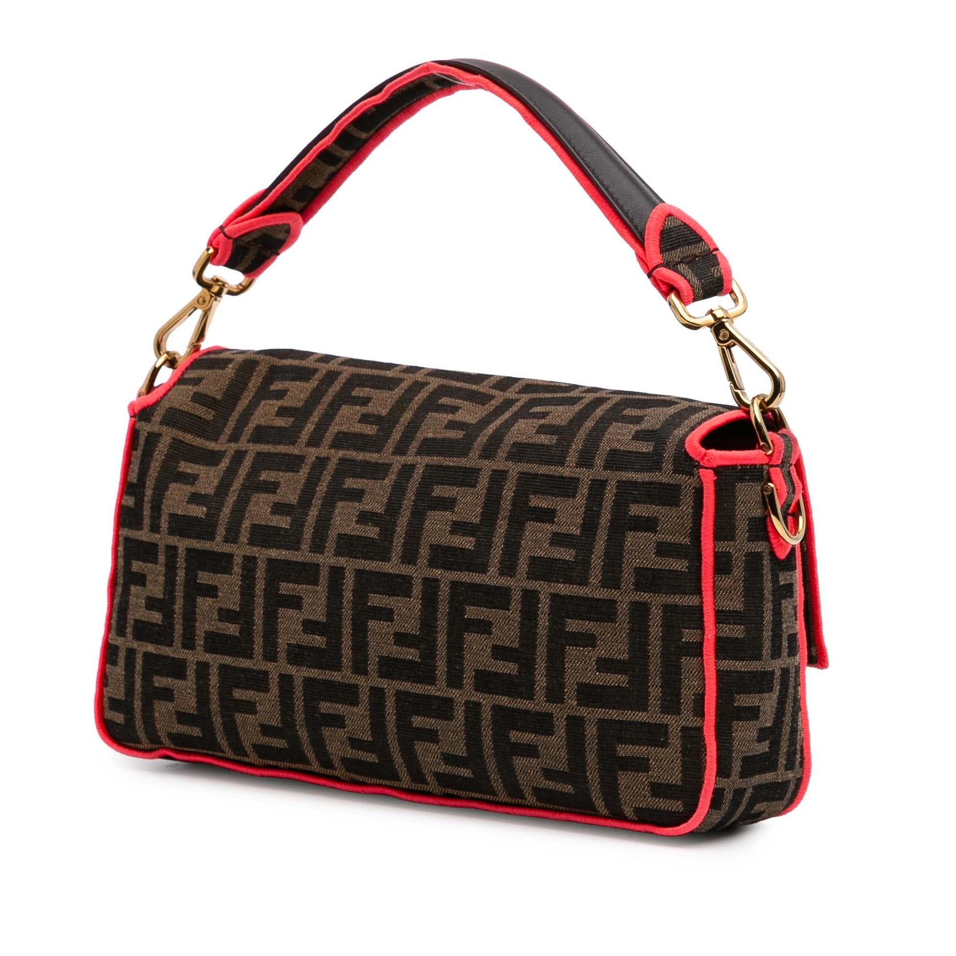 Fendi Zucca Fluo Trim Baguette Satchel Canvas Medium Satchel Bag Baguette Satchel 2