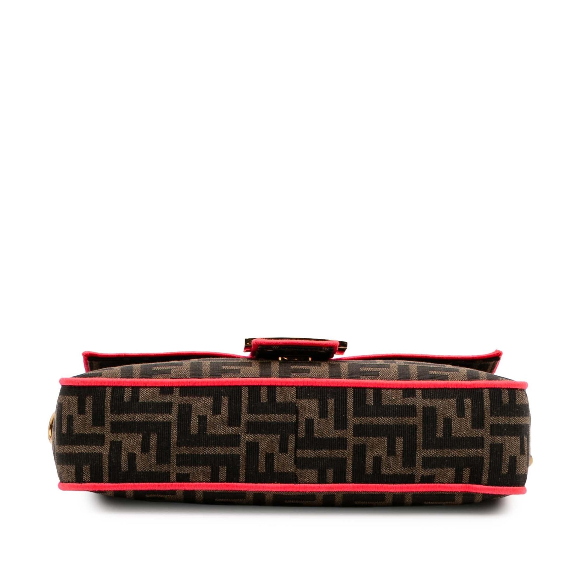 Fendi Zucca Fluo Trim Baguette Satchel Canvas Medium Satchel Bag Baguette Satchel 3