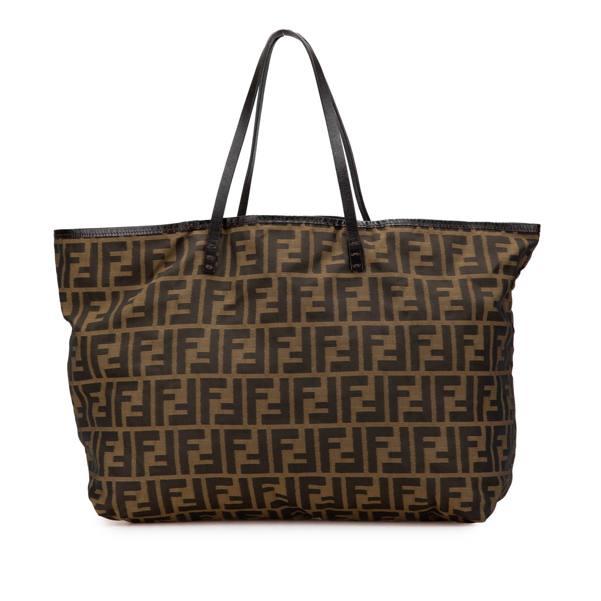 Fendi Zucca Roll Tote Canvas Medium Tote Bag