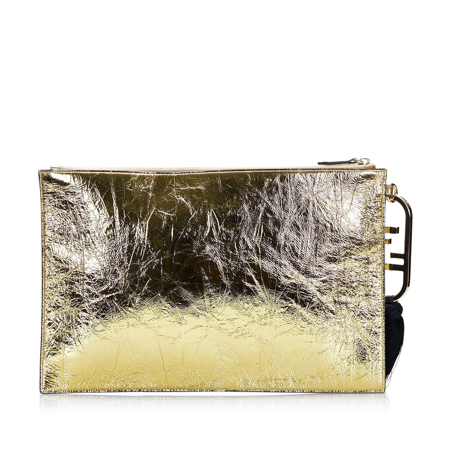 Fendi Metallic Ff Tassel Clutch Bag Shg Tukbov