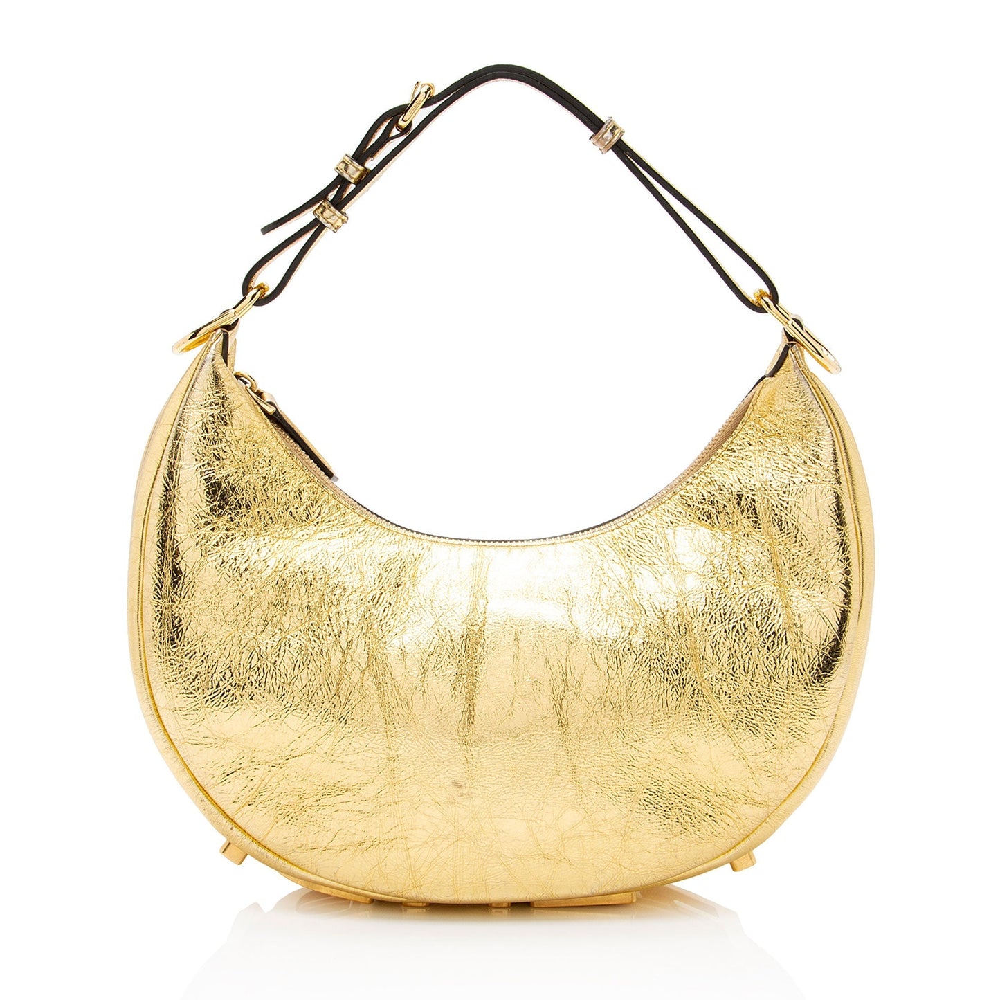 Fendi Metallic graphy Hobo Shf K6Arkm Leather Small Shoulder Bag
