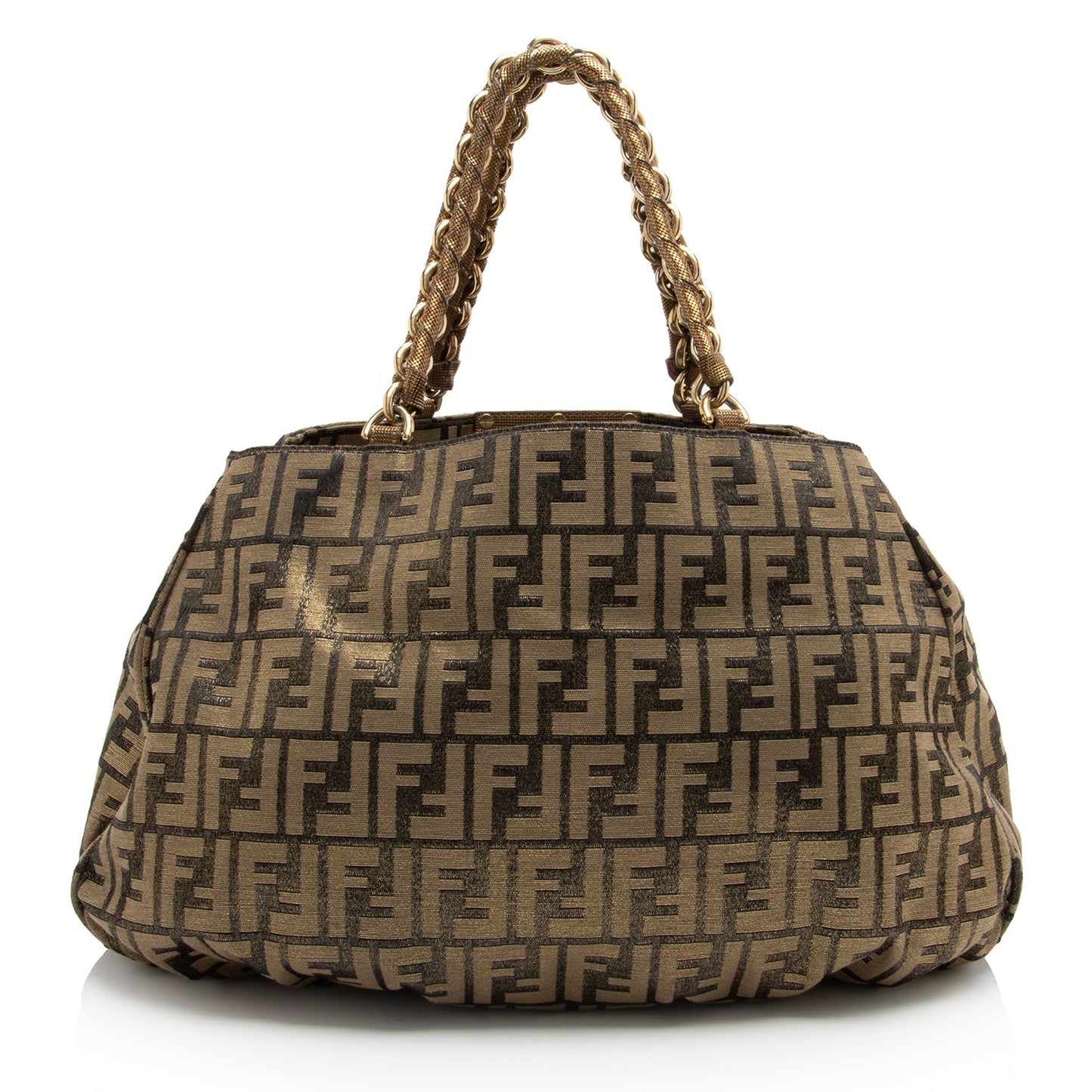 Fendi Metallic Zucca Mia Tote Shf U1X9R2 Large Tote Bag