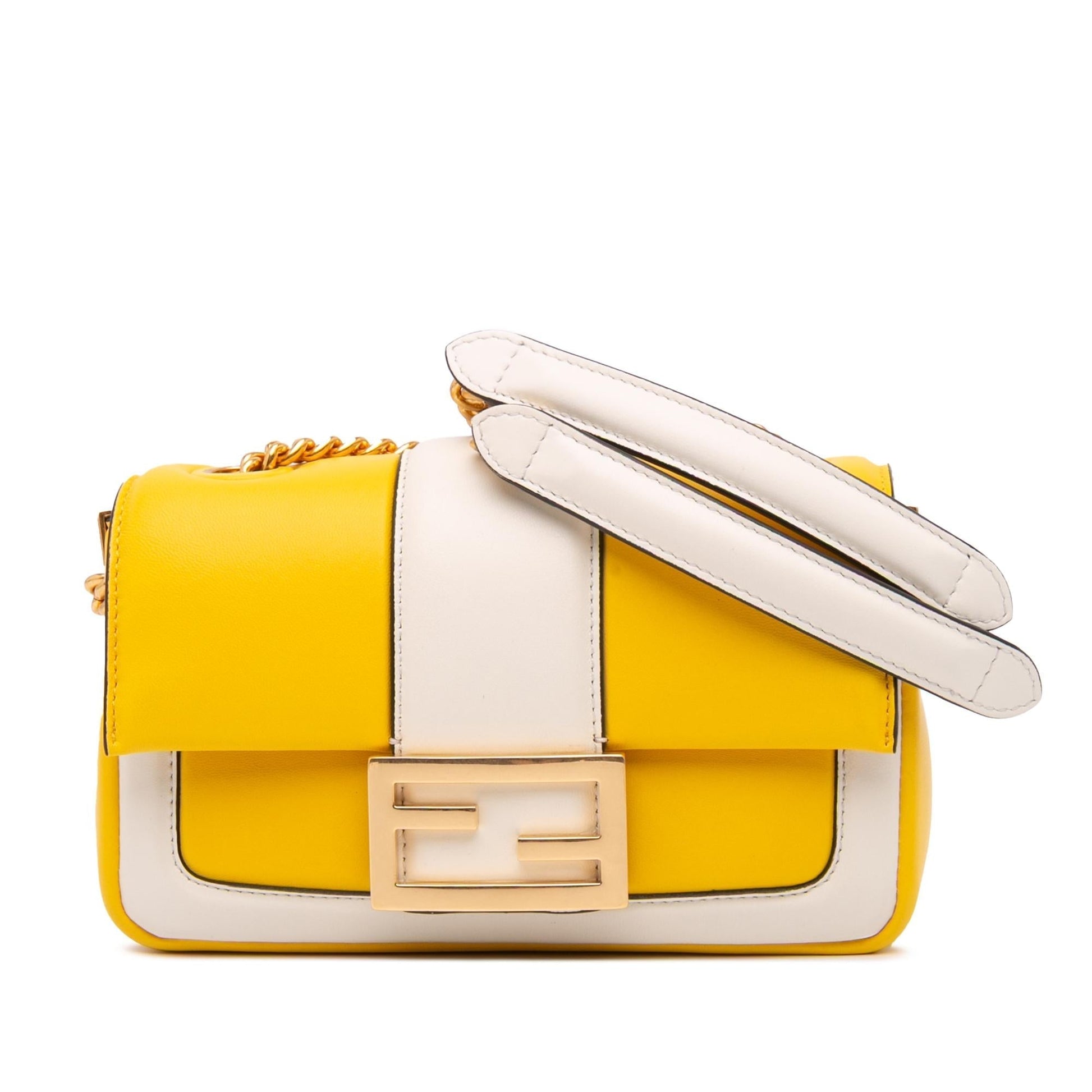 Fendi Bicolor Nappa Apolo Baguette Shoulder Bag Mini Chain Baguette Shoulder Bag