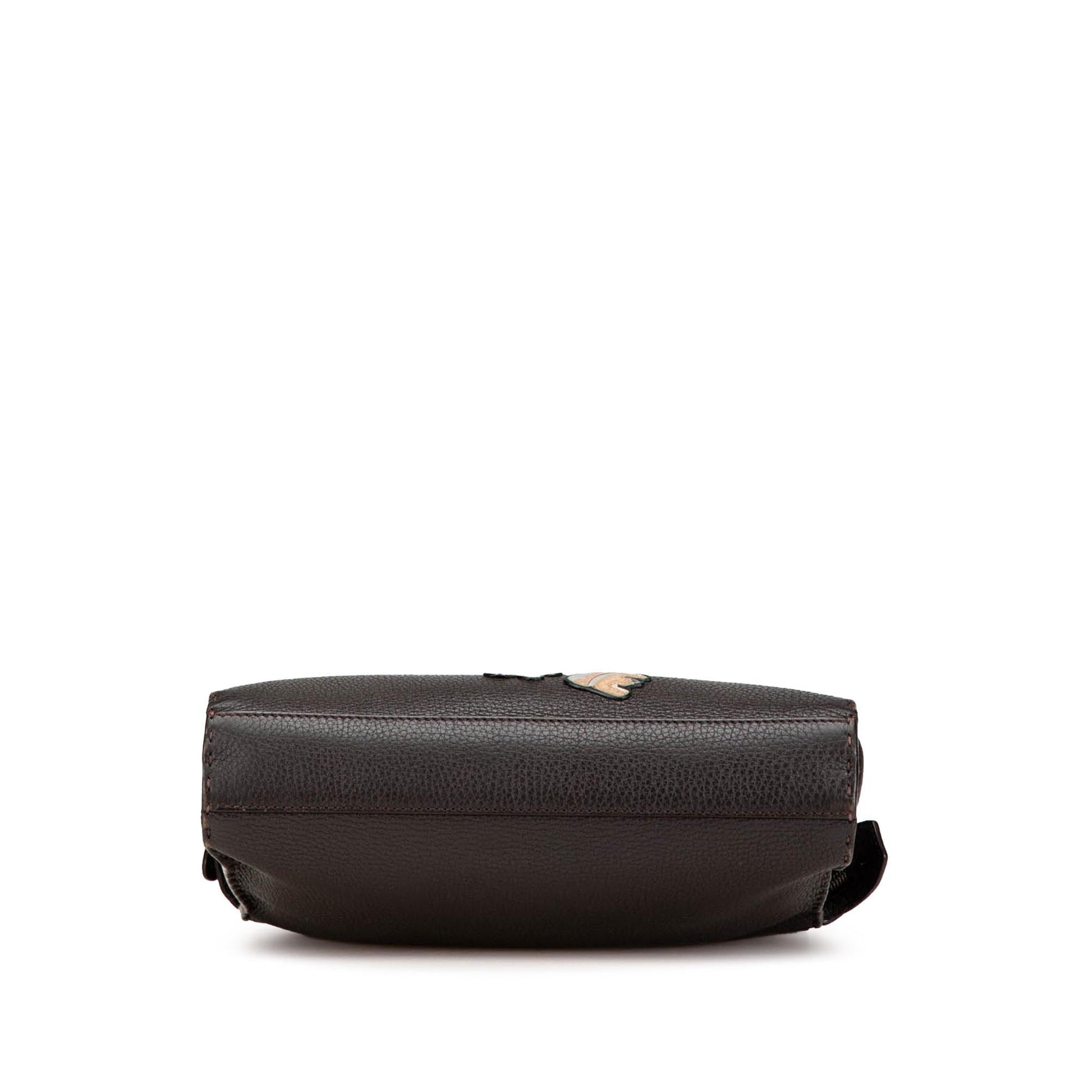 Fendi Calfskin Romano Selleria Peekaboo Iconic Fit Satchel Mini Satchel Bag