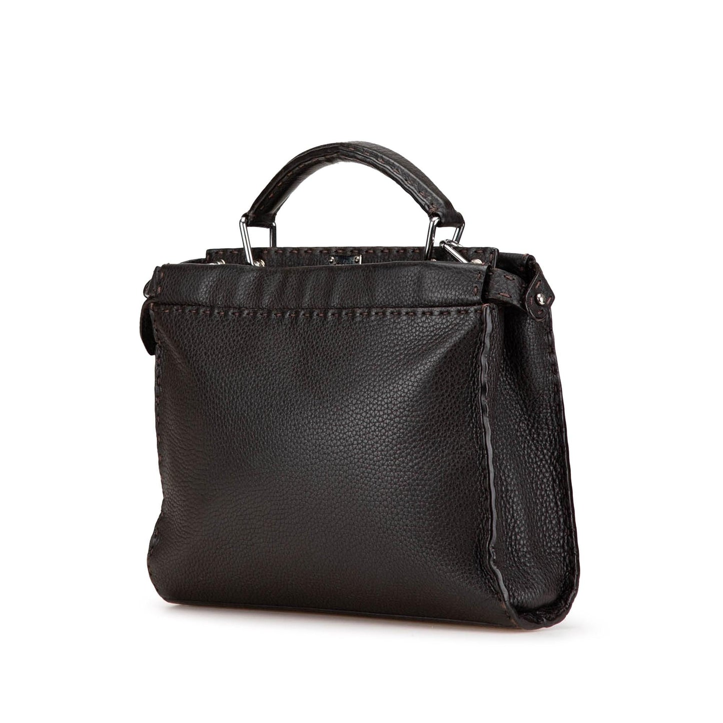 Fendi Calfskin Romano Selleria Peekaboo Iconic Fit Satchel Mini Satchel Bag