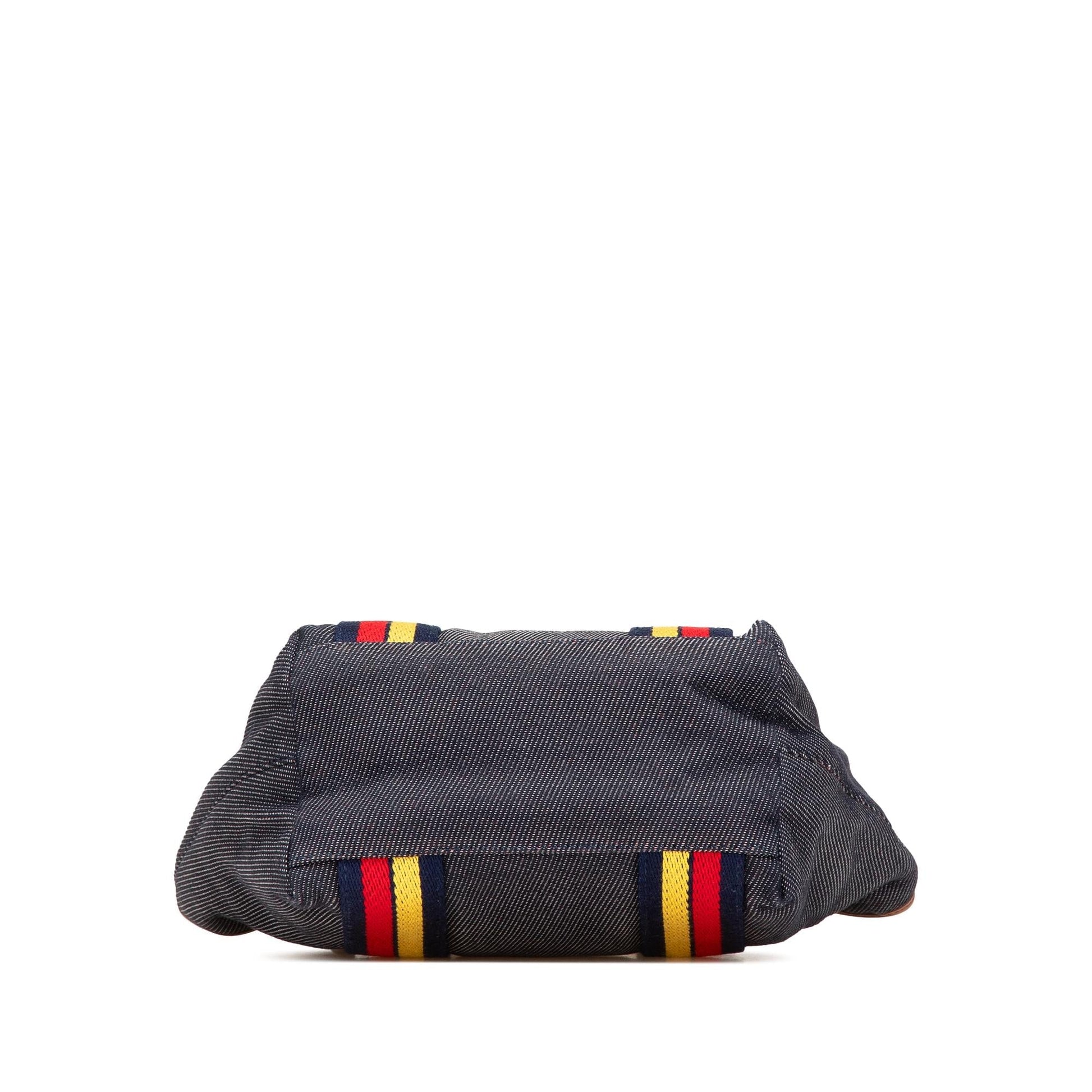Fendi Lock Shopping Tote Denim Mini Tote Bag