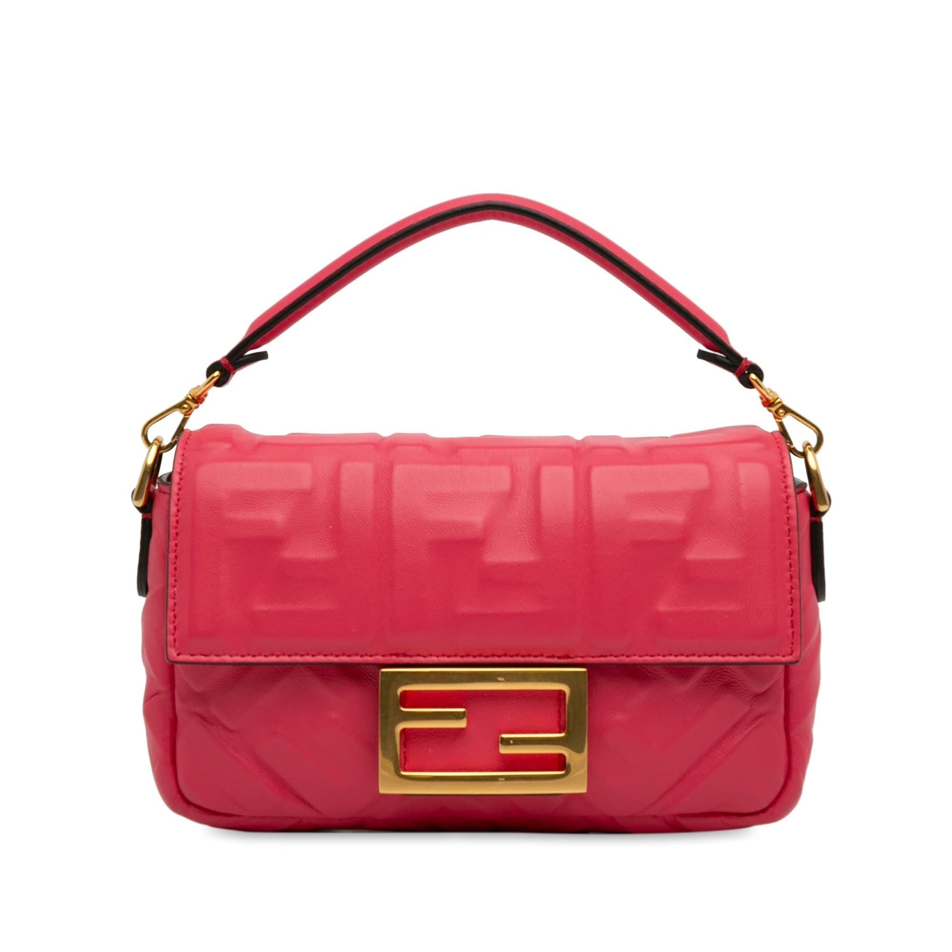 Fendi Ff Baguette Shg 1Gj Satchel Bag Mini Embossed