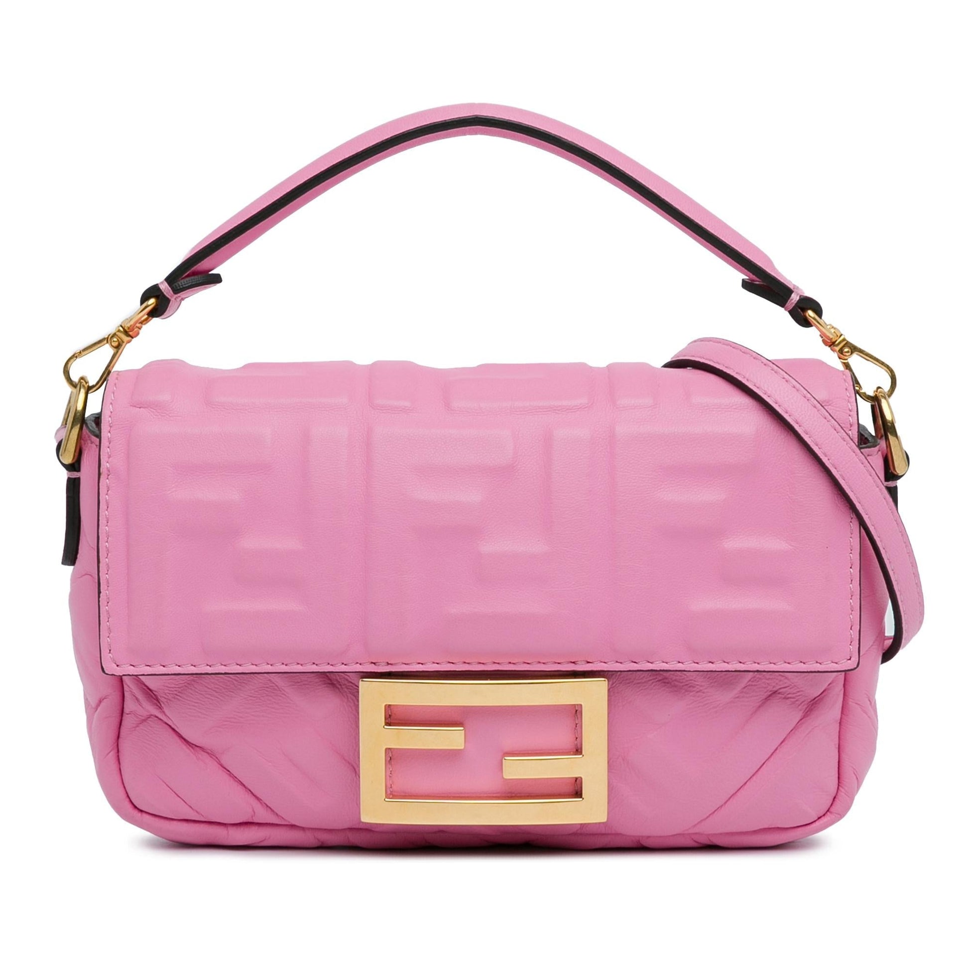 Fendi Ff Baguette Shg Yfsf04 Satchel Bag Mini Embossed