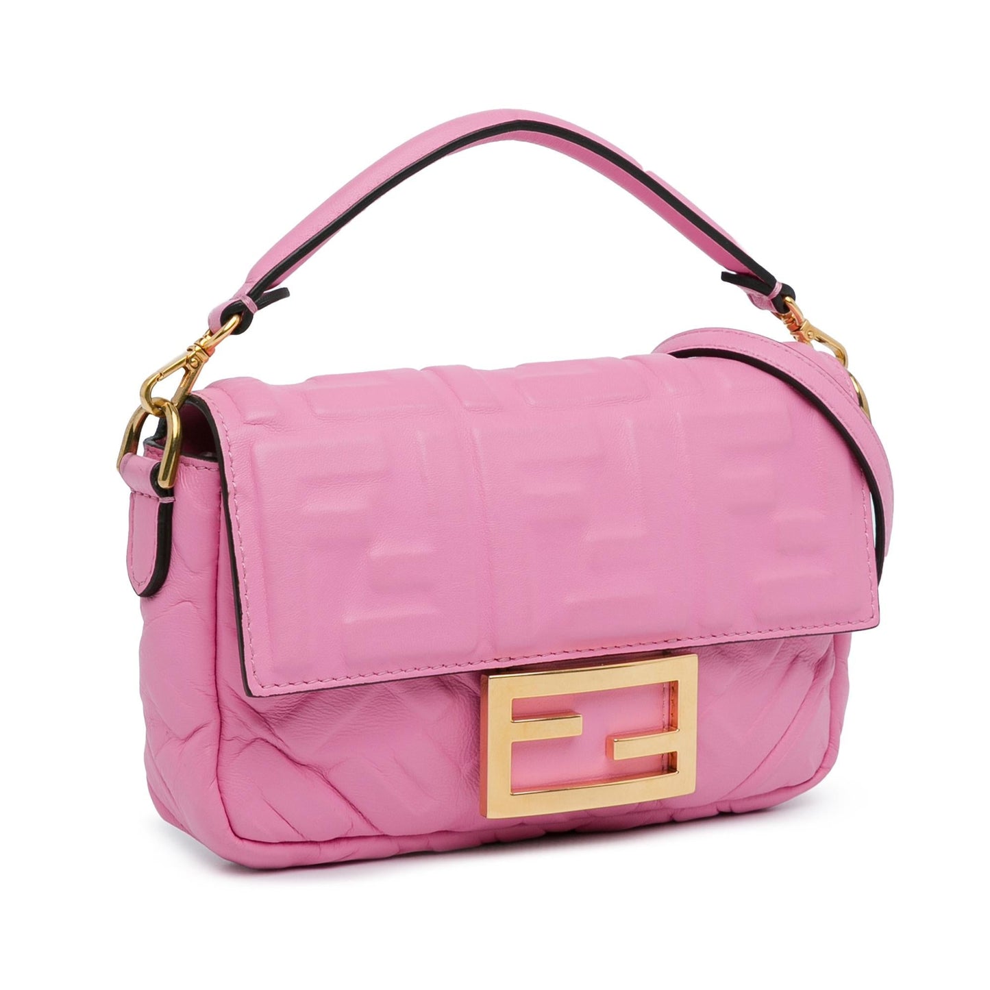 Fendi Ff Baguette Shg Yfsf04 Satchel Bag Mini Embossed
