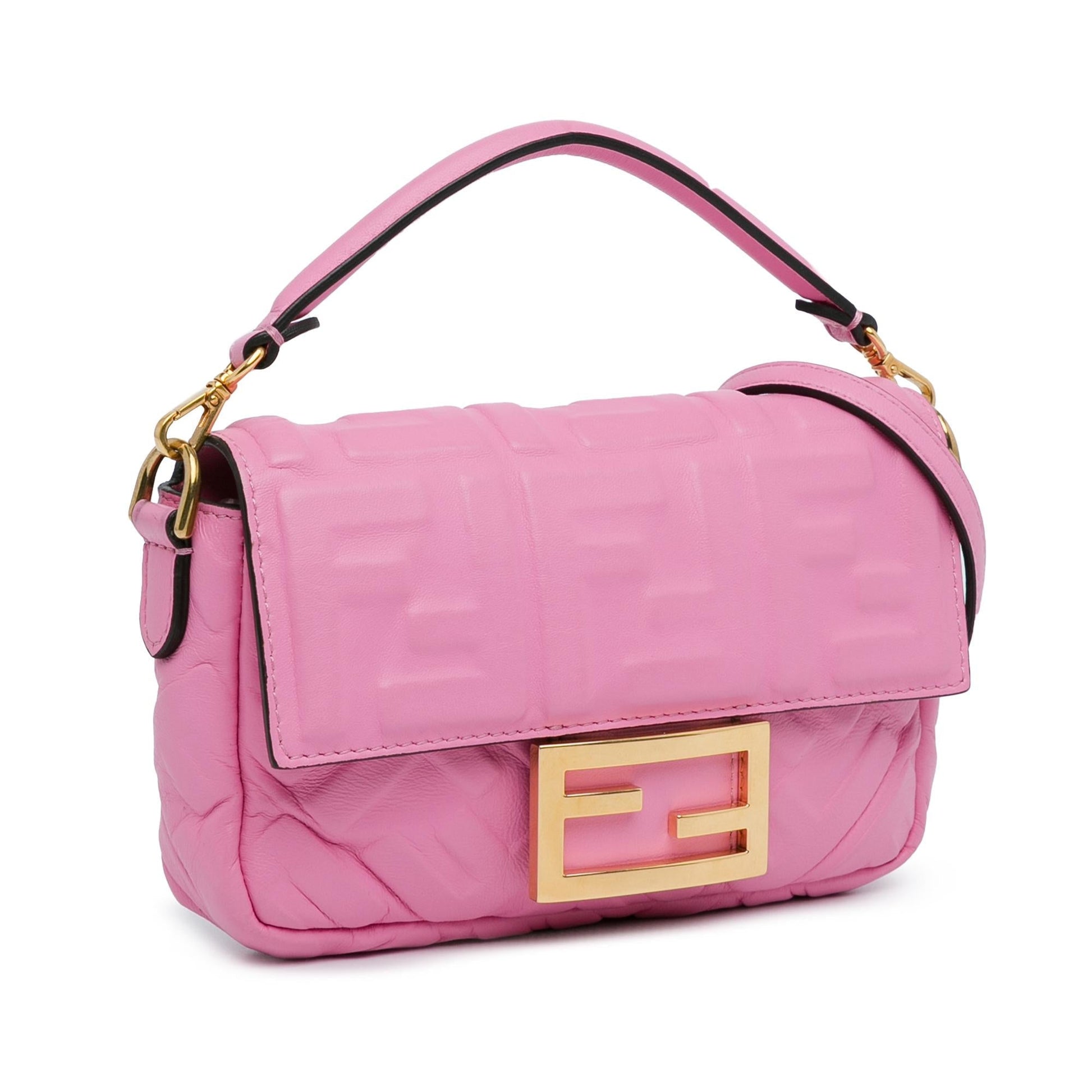 Fendi Ff Baguette Shg Yfsf04 Satchel Bag Mini Embossed