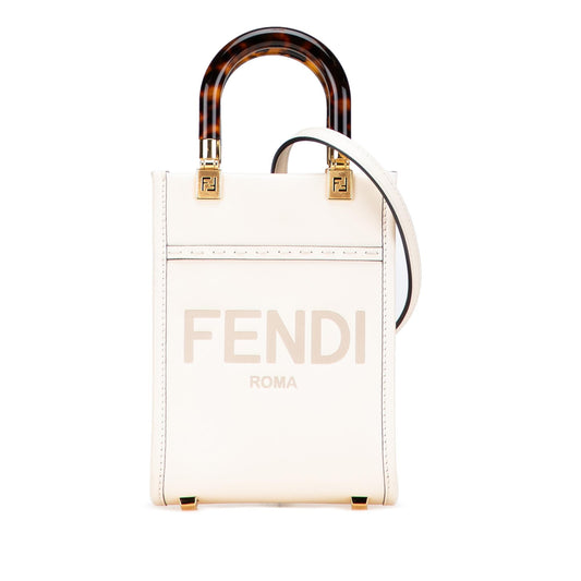 Fendi Sunshine Shopper Tote Leather Mini Tote Bag Sunshine Shopper Tote