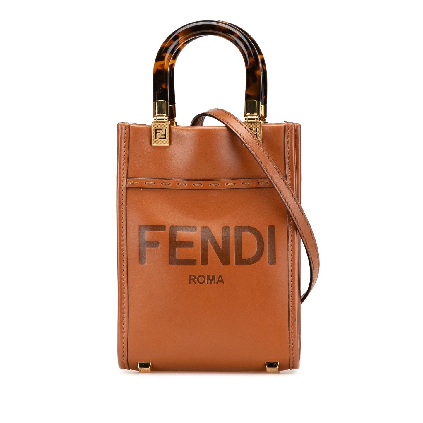 Fendi Sunshine Shopper Tote Leather Mini Tote Bag Shopper Tote 1