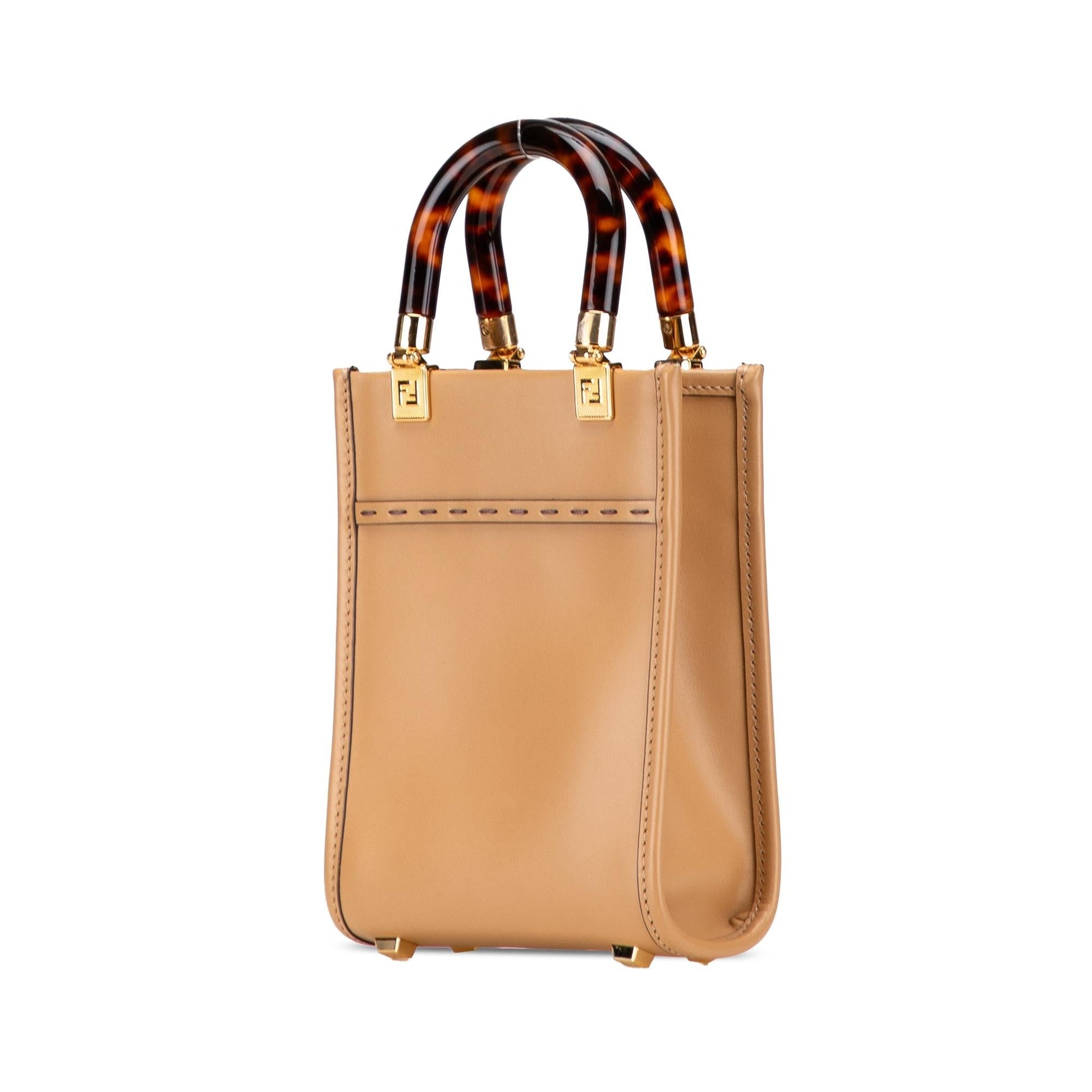 Fendi Sunshine Shopper Tote Leather Mini Tote Bag