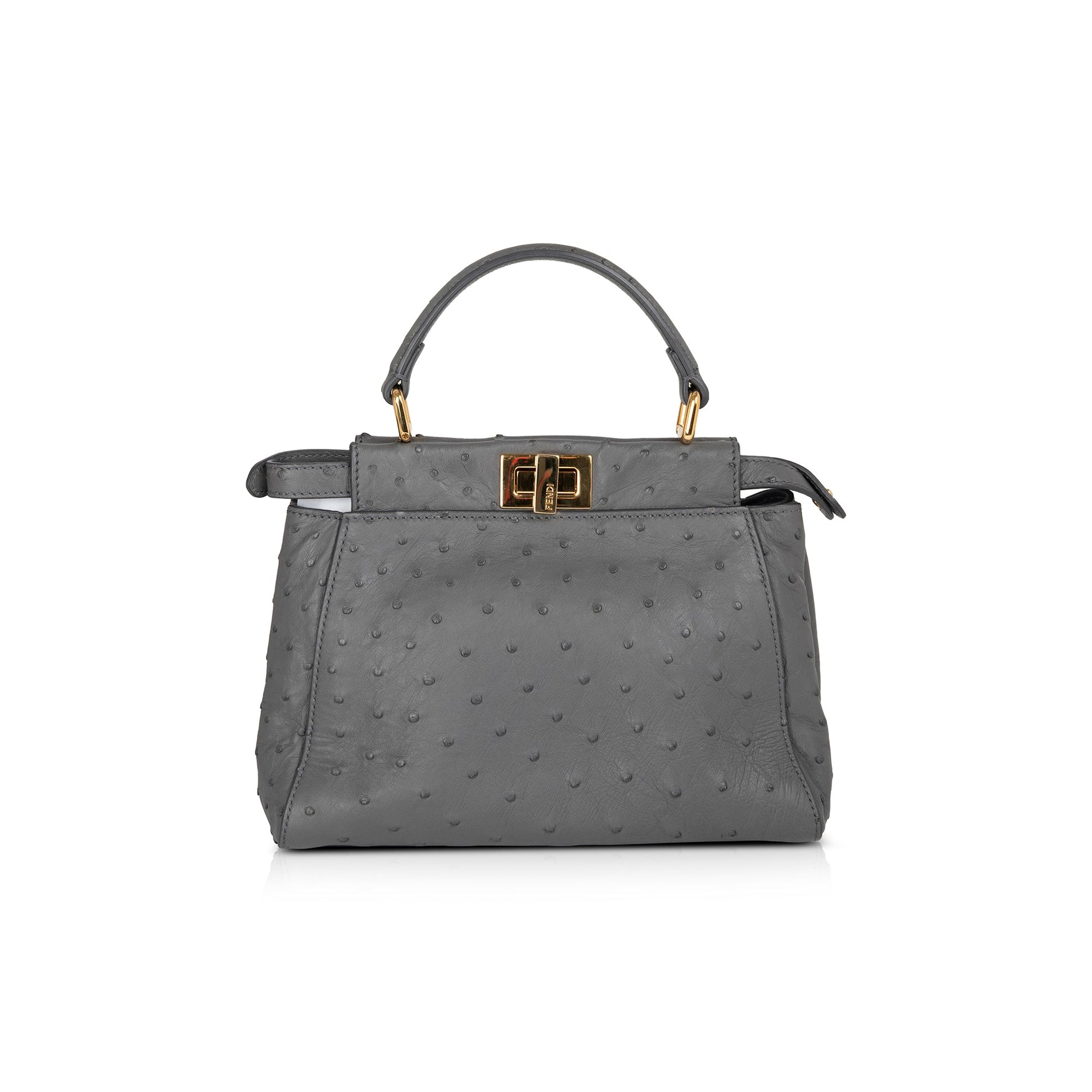 Fendi Ostrich Peekaboo Isseu Bag Mini Travel Bag