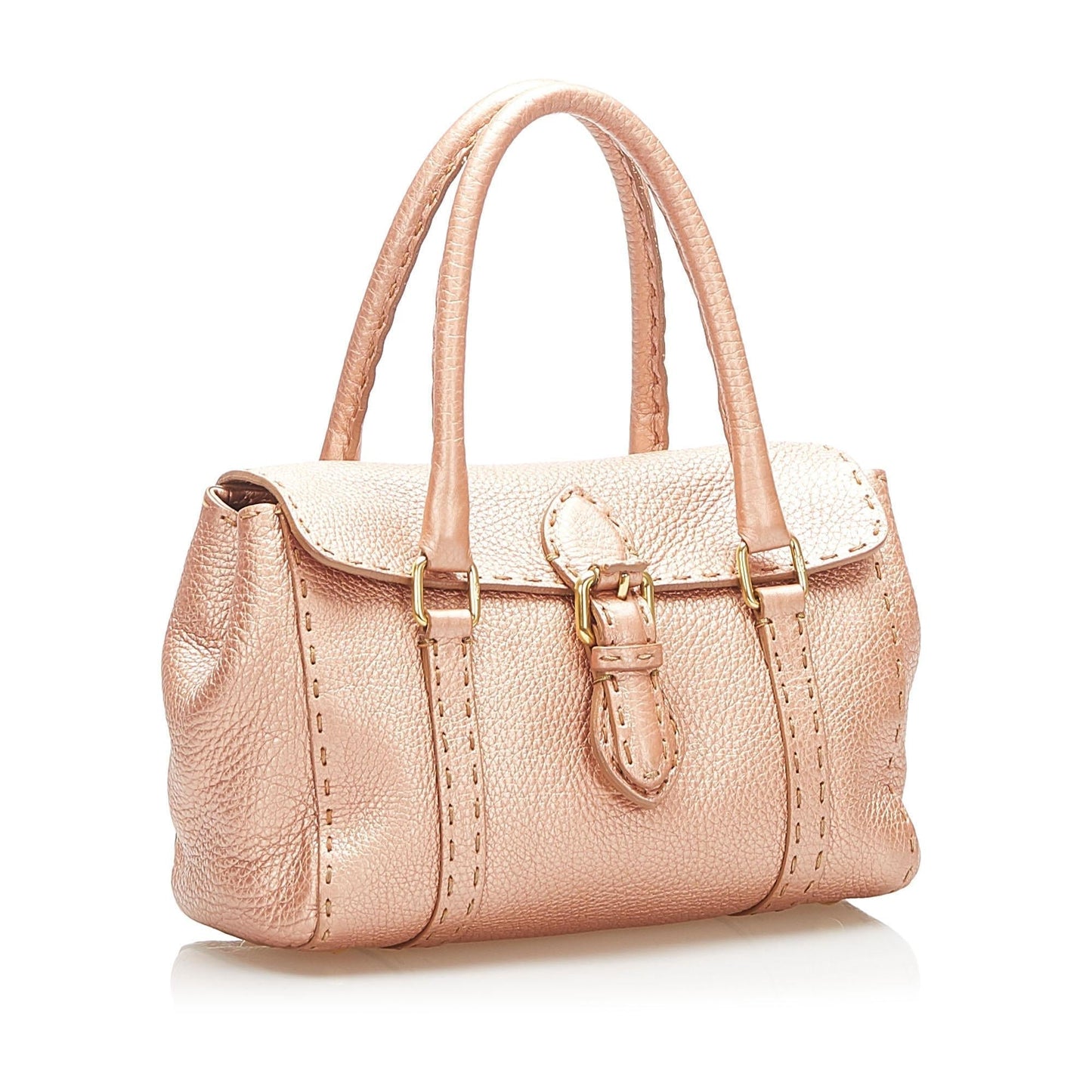 Fendi Selleria Linda Handbag Shg Leather Mini Satchel Bag