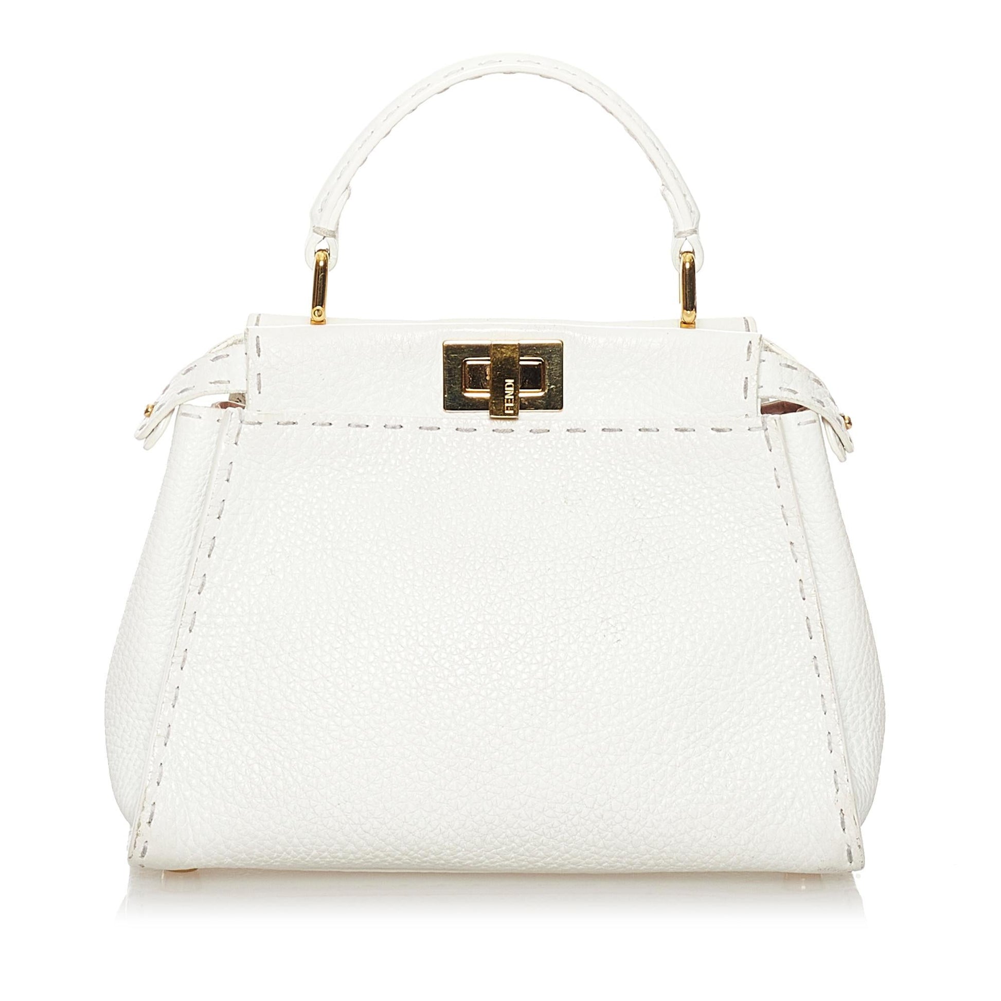 Fendi Selleria Peekaboo Satchel Shg Leather Mini Satchel Bag