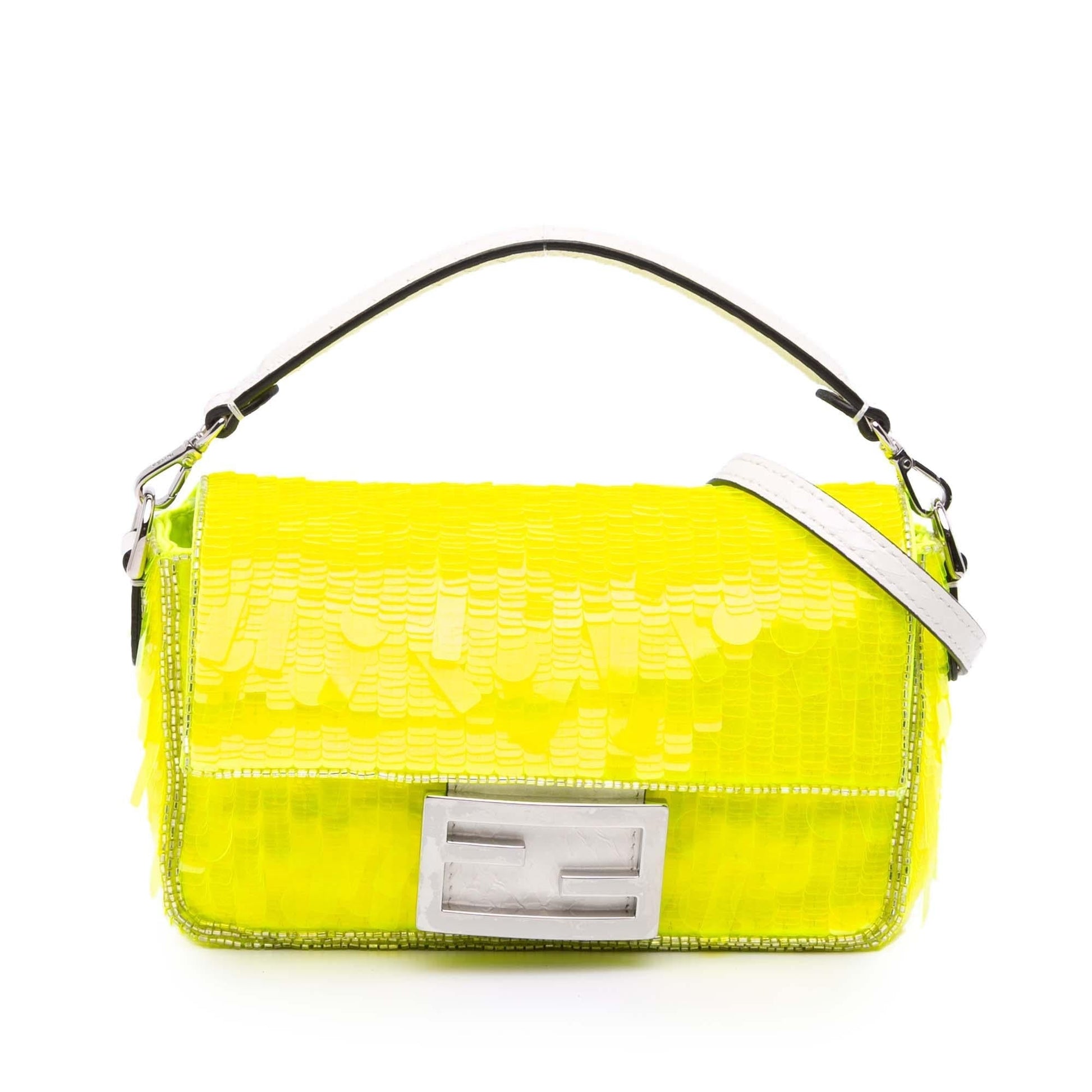 Fendi Transparent Paillettes Elaphe Baguette Satchel Mini Satchel Bag