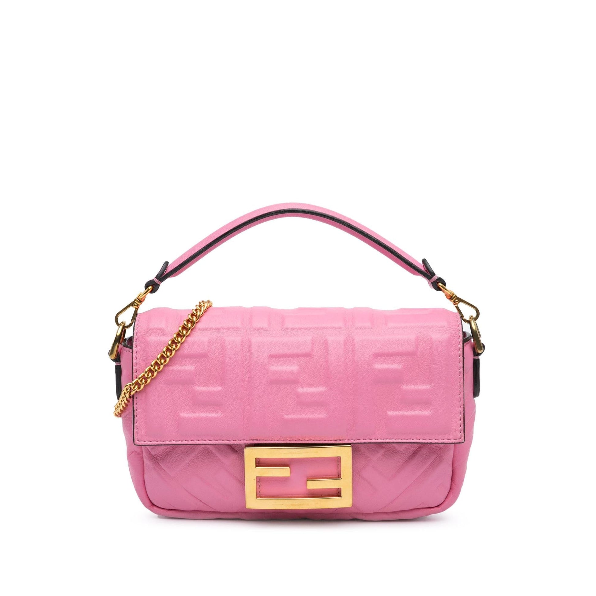 Fendi Zucca Baguette Satchel Mini Embossed Satchel Bag