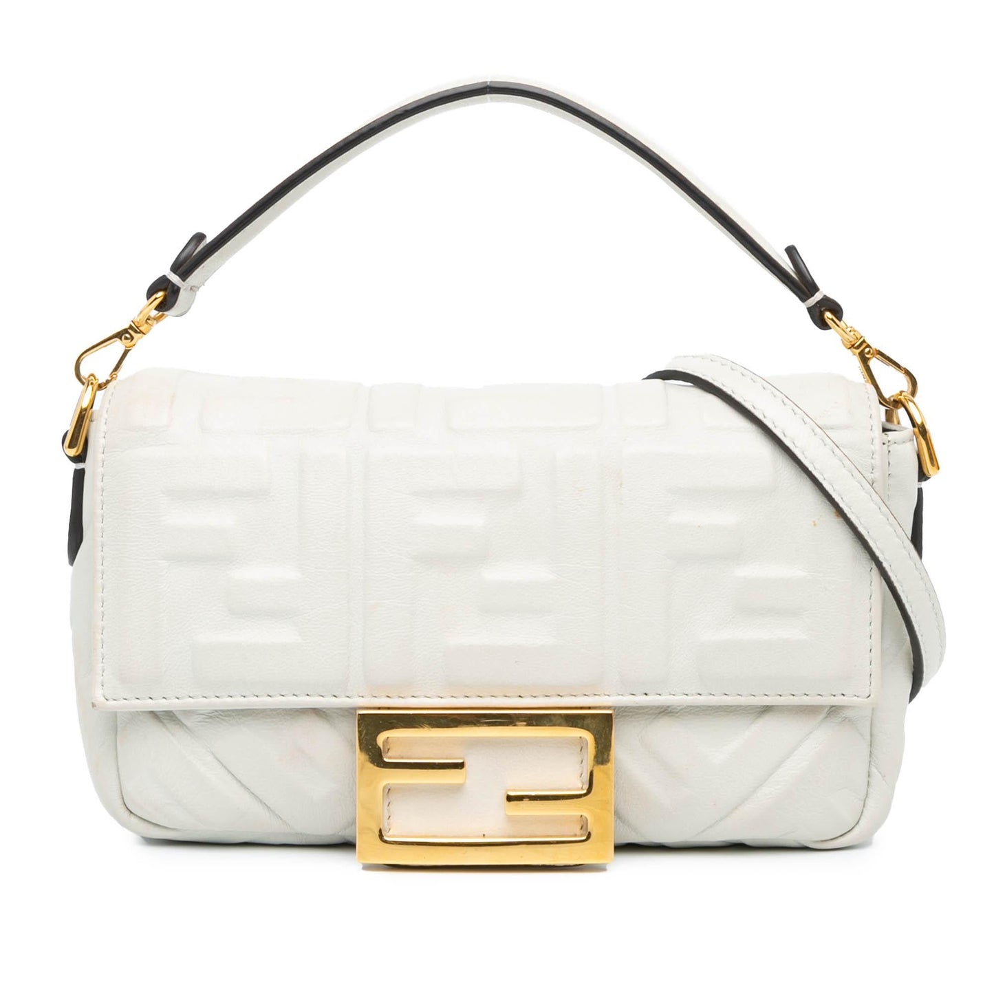 Fendi Zucca Baguette Satchel Leather Mini Embossed Satchel Bag Satchel Shg Sglscw