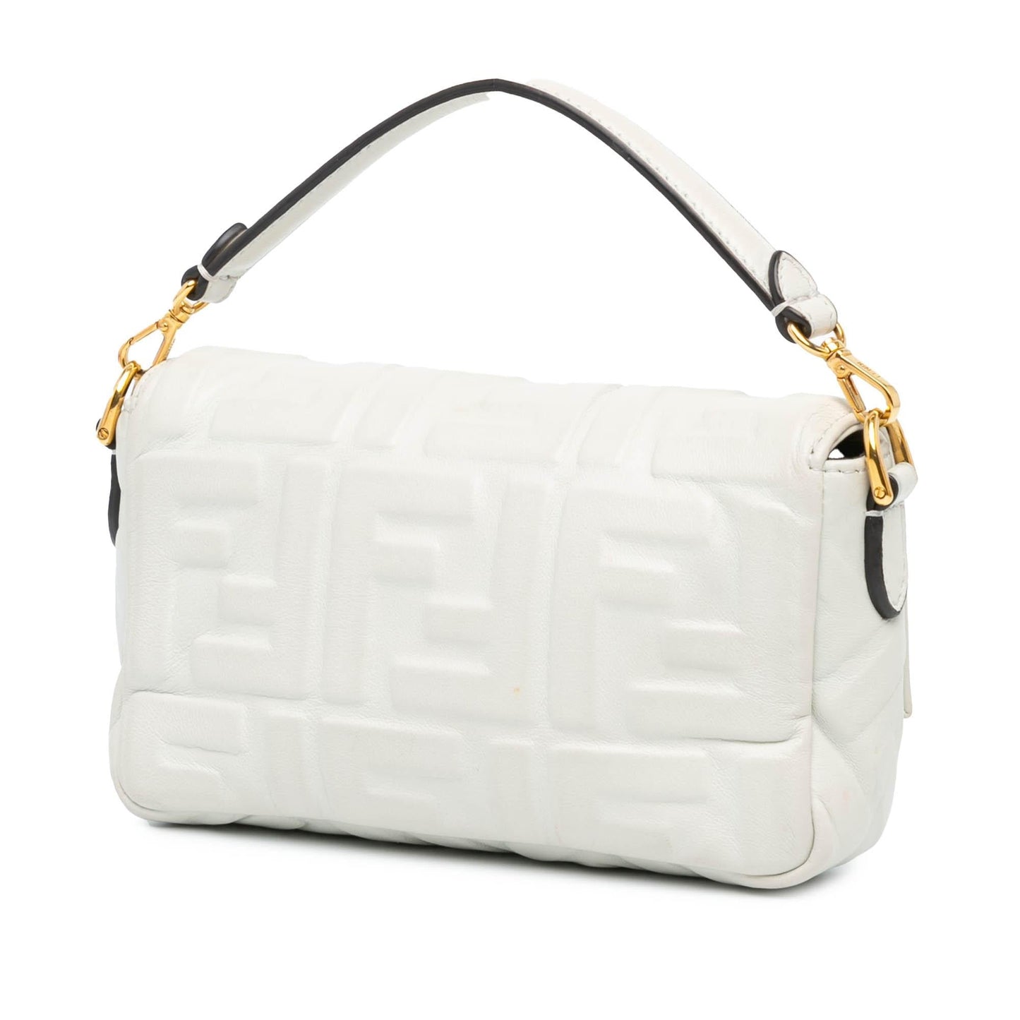 Fendi Zucca Baguette Satchel Leather Mini Embossed Satchel Bag Satchel Shg Sglscw