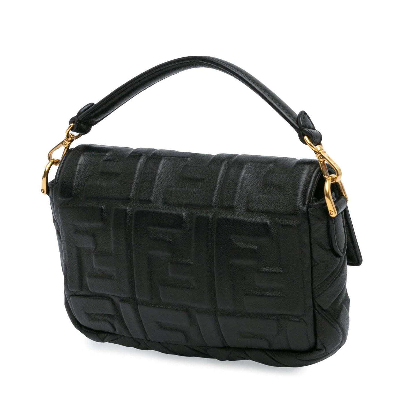 Fendi Zucca Baguette Satchel Shg Cd0Erc Leather Mini Embossed Satchel Bag