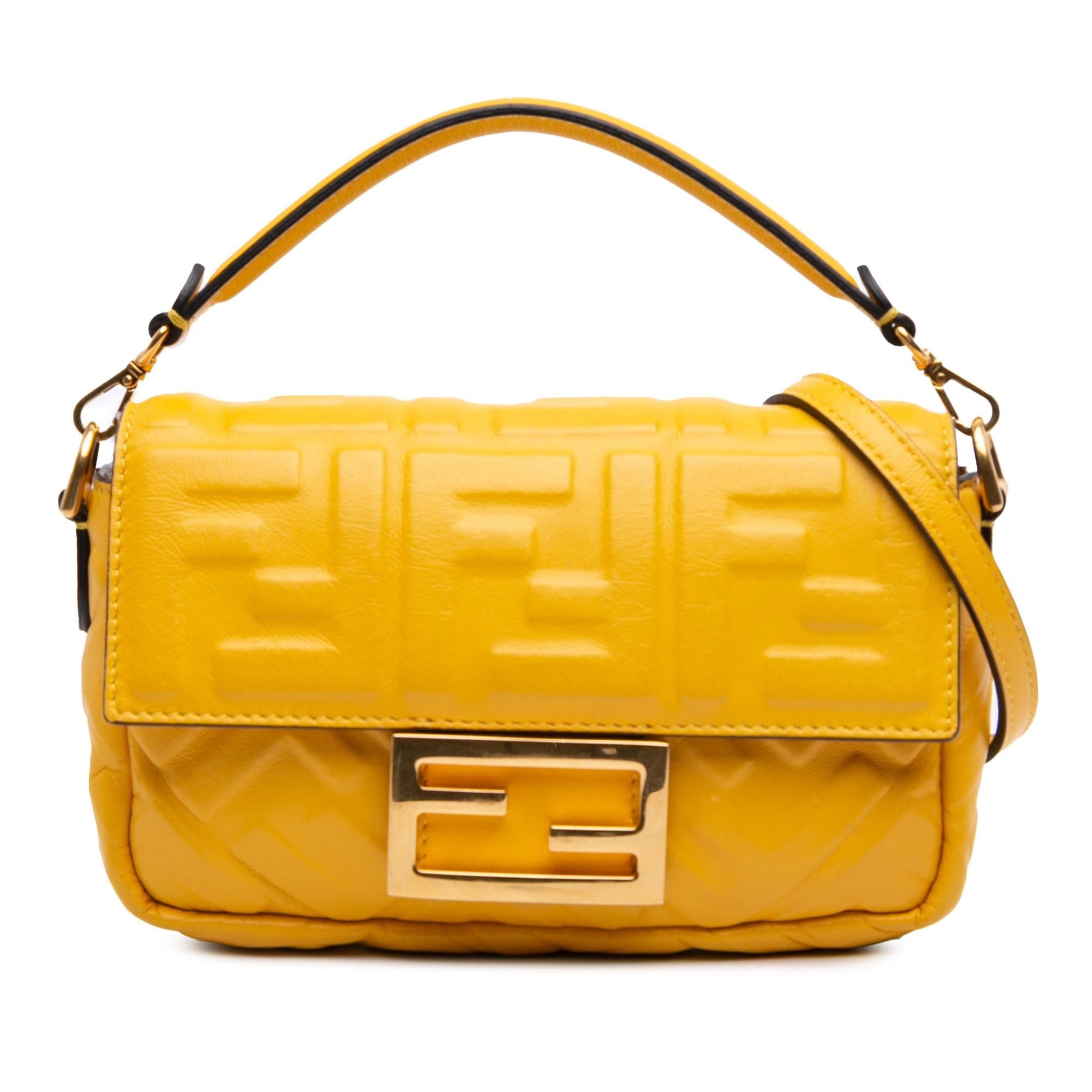 Fendi Zucca Baguette Satchel Leather Mini Embossed Satchel Bag Baguette Satchel 2