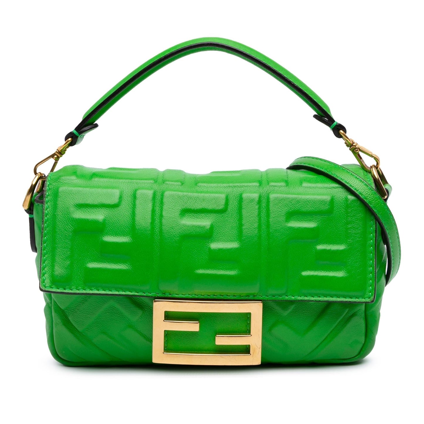 Fendi Zucca Baguette Satchel Leather Mini Embossed Satchel Bag Baguette Satchel 7
