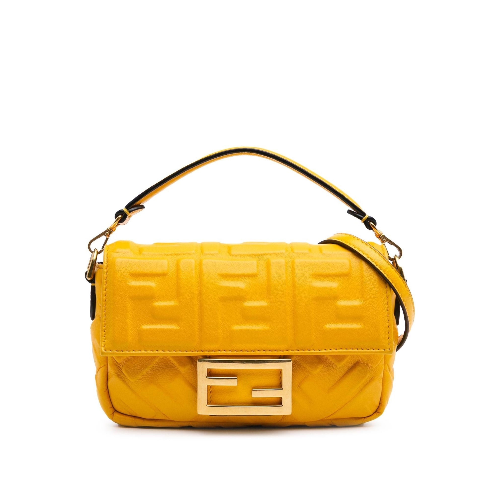Fendi Zucca Baguette Satchel Leather Mini Embossed Satchel Bag Baguette Satchel 8