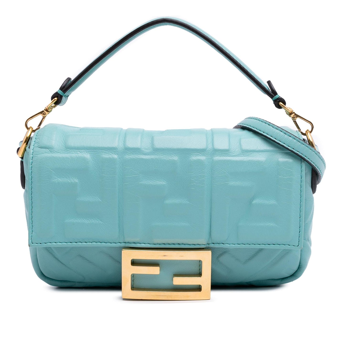 Fendi Zucca Baguette Satchel Leather Mini Embossed Satchel Bag Baguette Satchel 5