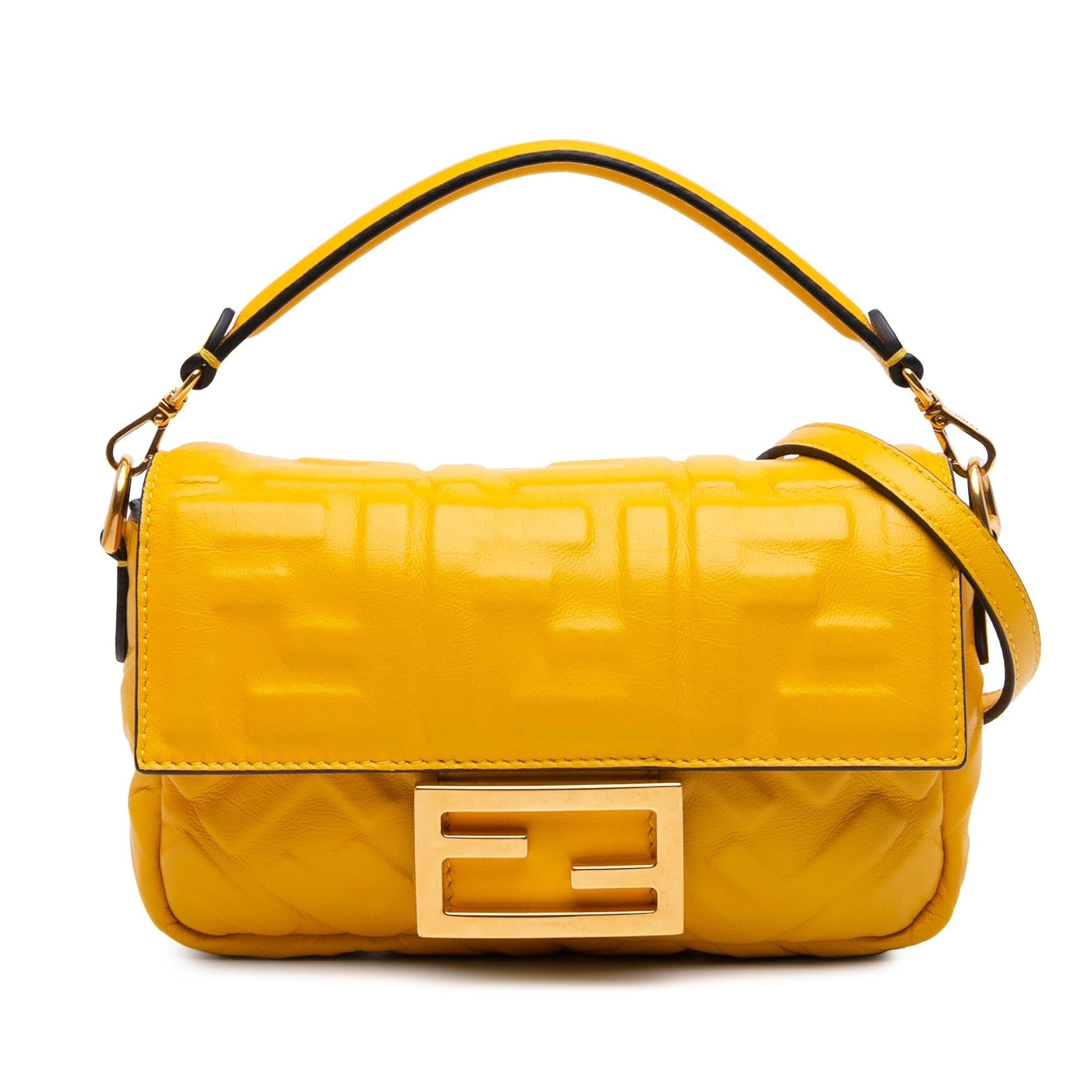 Fendi Zucca Baguette Satchel Leather Mini Embossed Satchel Bag Baguette Satchel 15