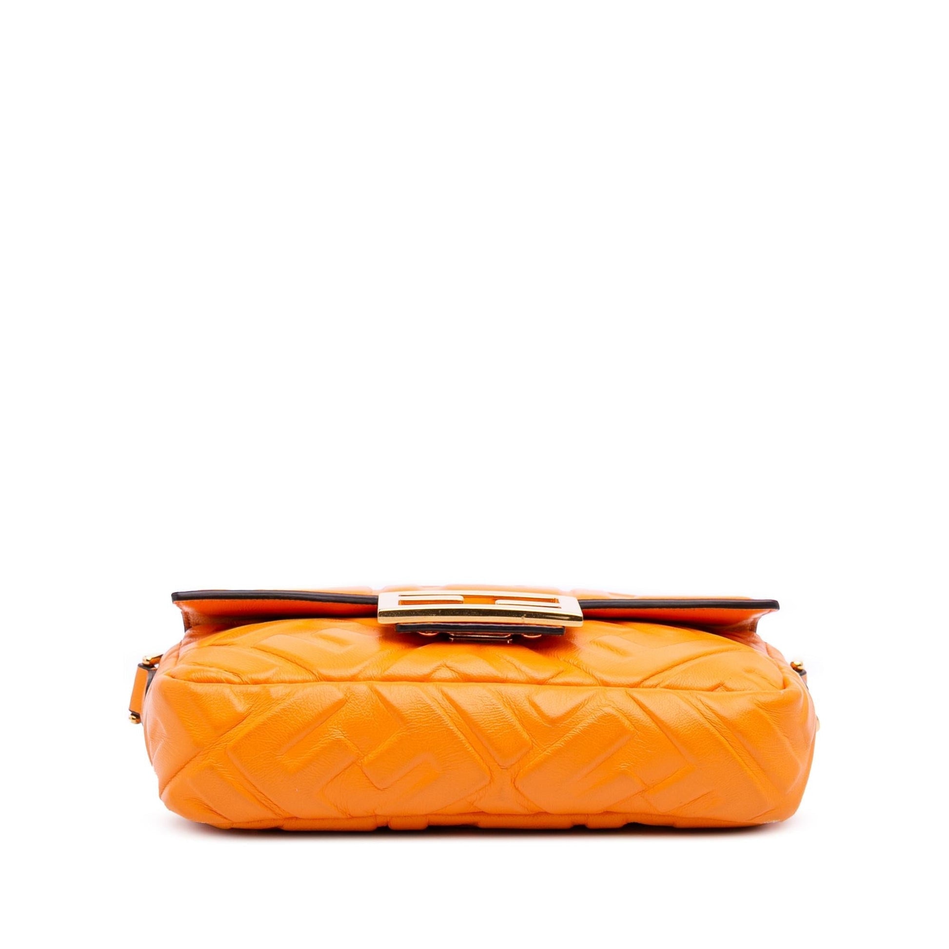 Fendi Zucca Baguette Satchel Leather Mini Embossed Satchel Bag Baguette Satchel 12
