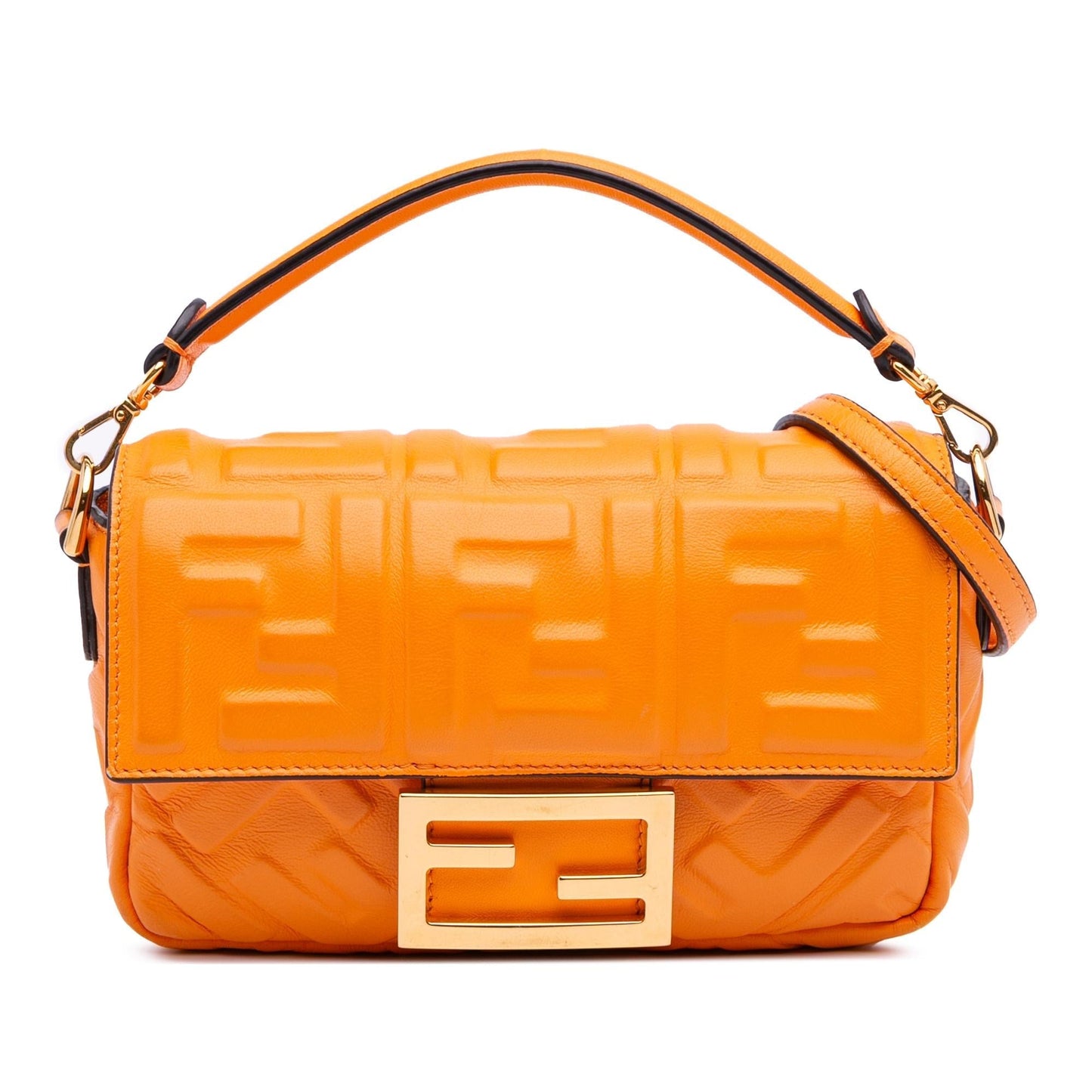 Fendi Zucca Baguette Satchel Leather Mini Embossed Satchel Bag Baguette Satchel 12