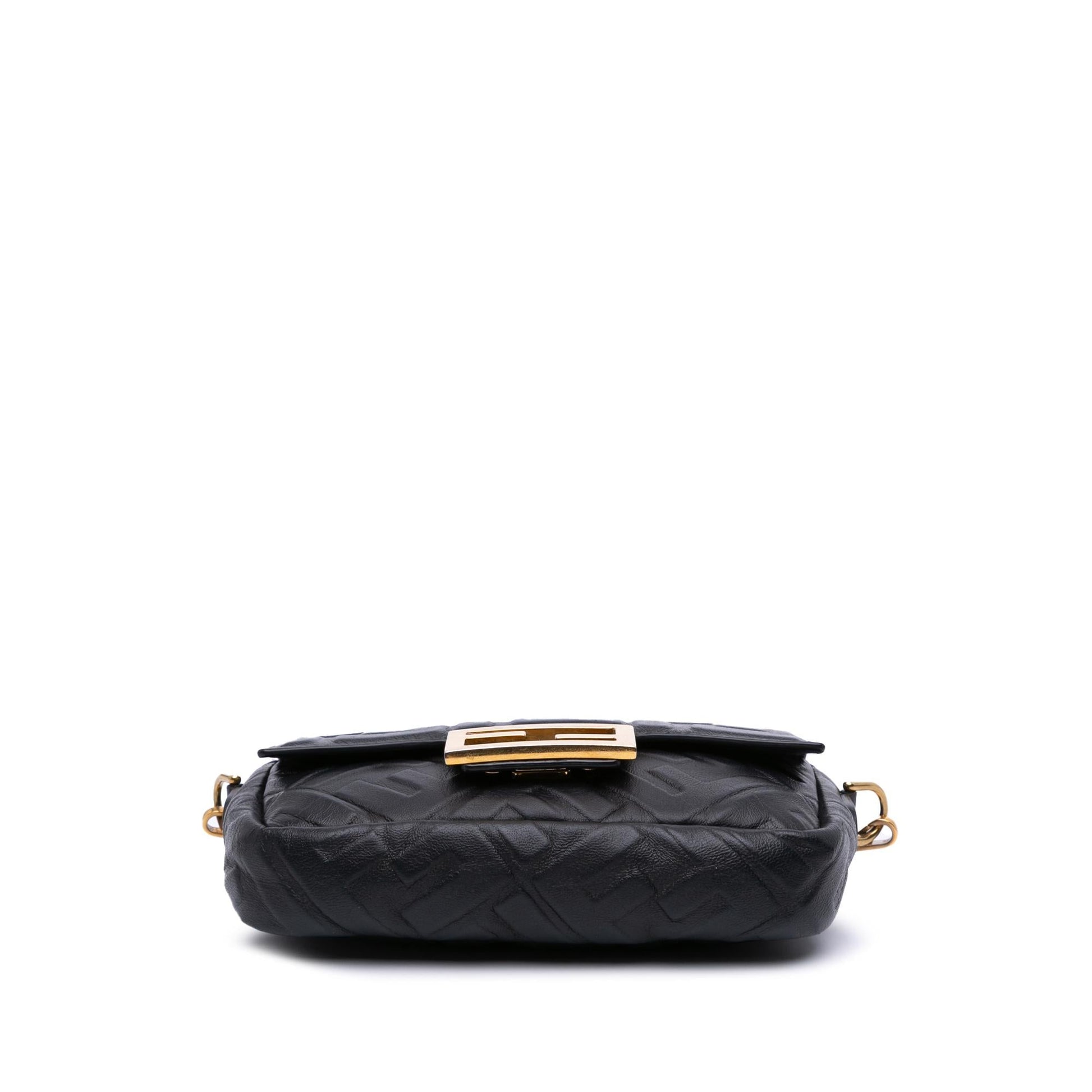 Fendi Zucca Baguette Satchel Leather Mini Embossed Satchel Bag Baguette Satchel 11