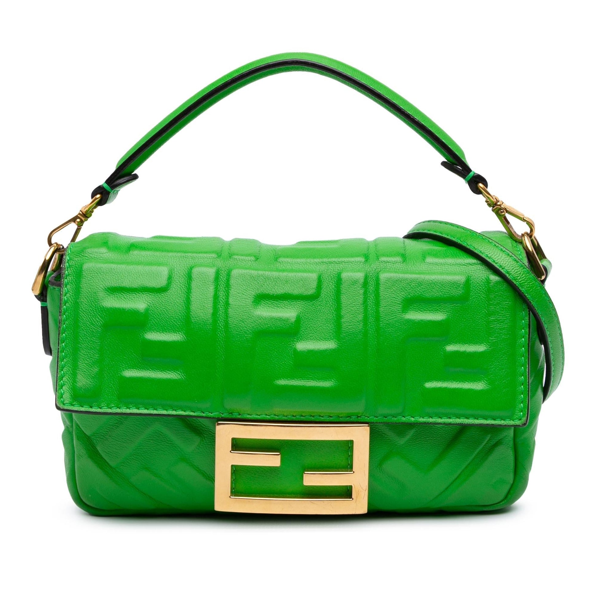 Fendi Zucca Baguette Satchel Leather Mini Embossed Satchel Bag Baguette Satchel 10