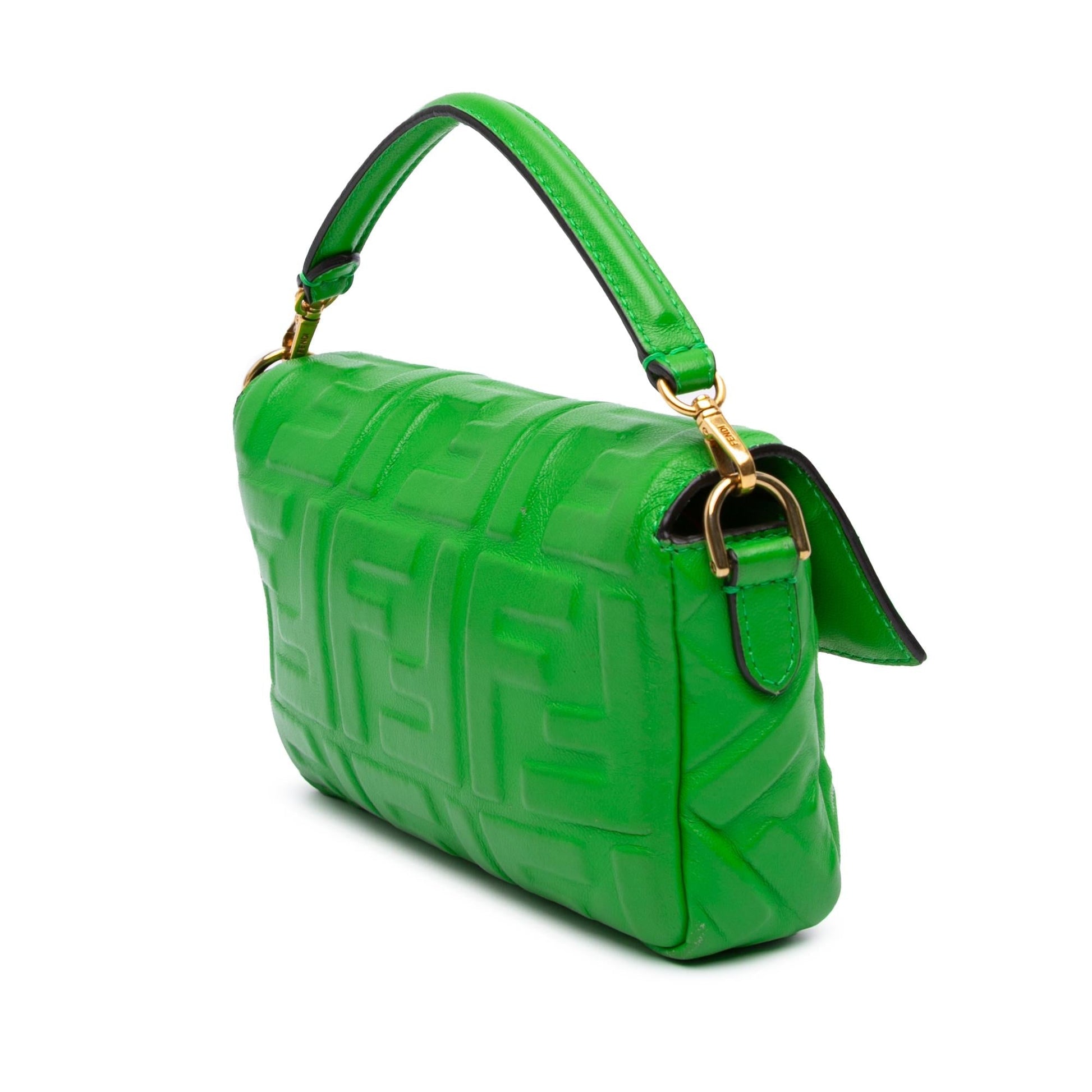 Fendi Zucca Baguette Satchel Leather Mini Embossed Satchel Bag Baguette Satchel 10