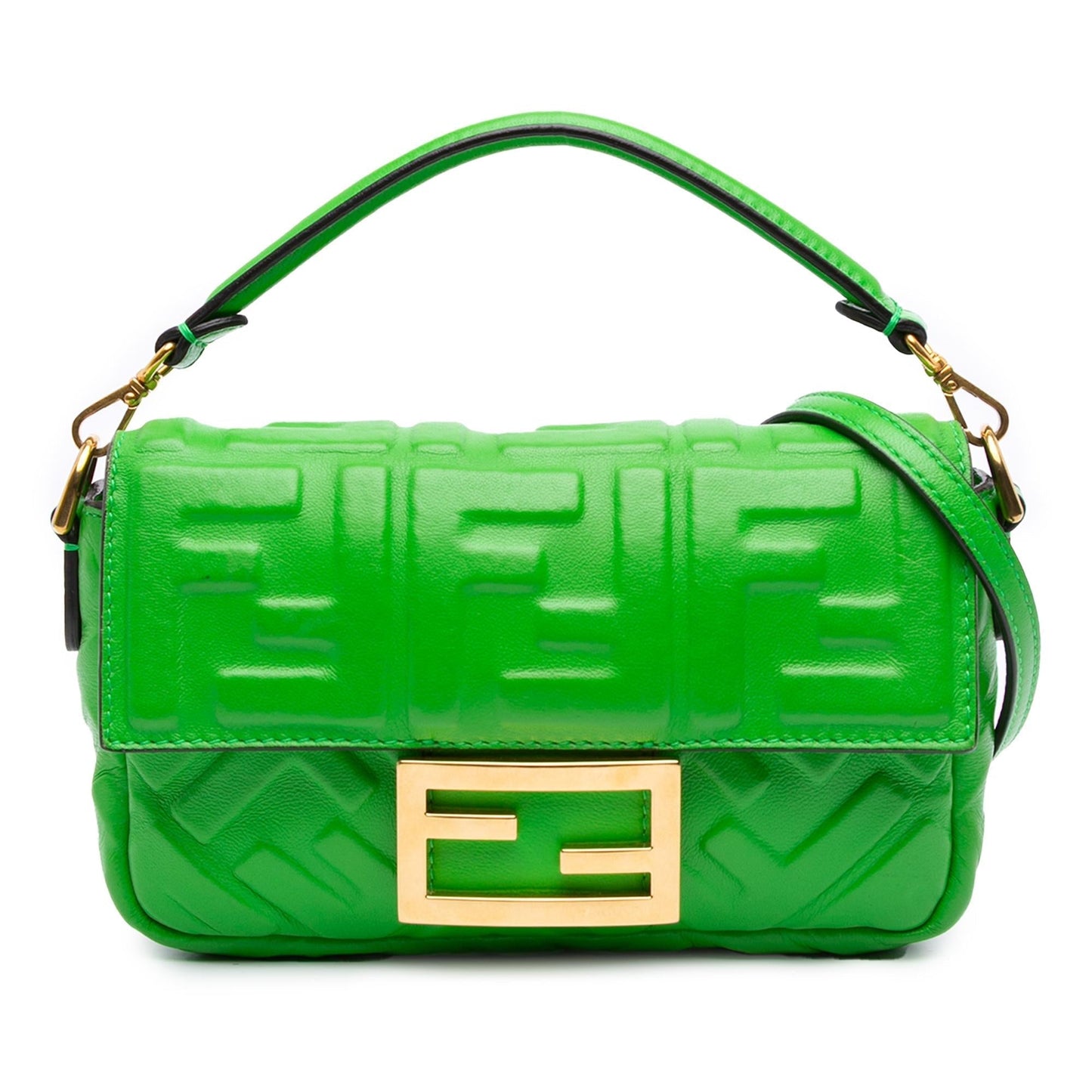 Fendi Zucca Baguette Satchel Leather Mini Embossed Satchel Bag Baguette Satchel 19
