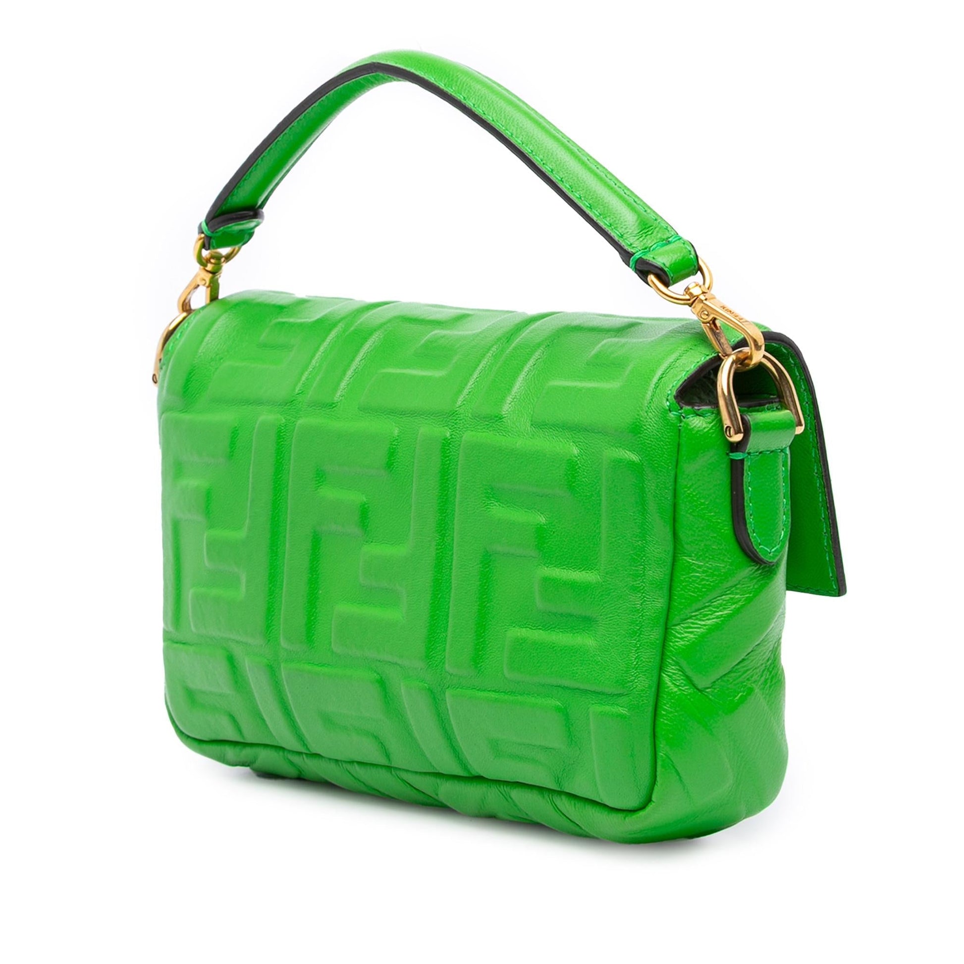 Fendi Zucca Baguette Satchel Leather Mini Embossed Satchel Bag Baguette Satchel 19