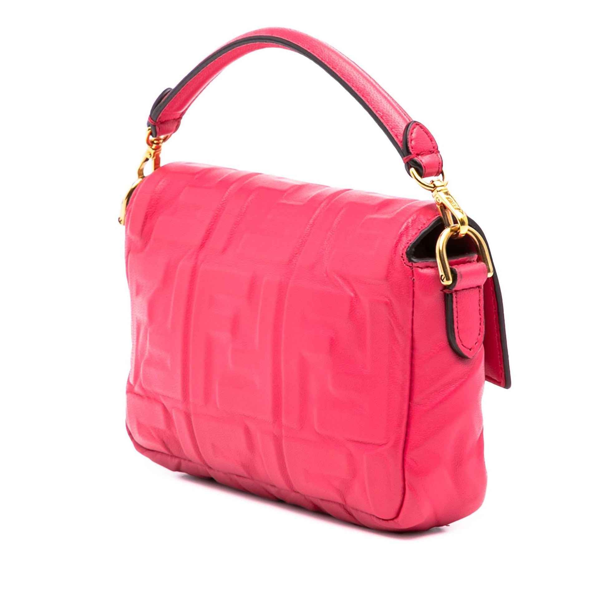 Fendi Zucca Baguette Satchel Leather Mini Embossed Satchel Bag Baguette Satchel 20