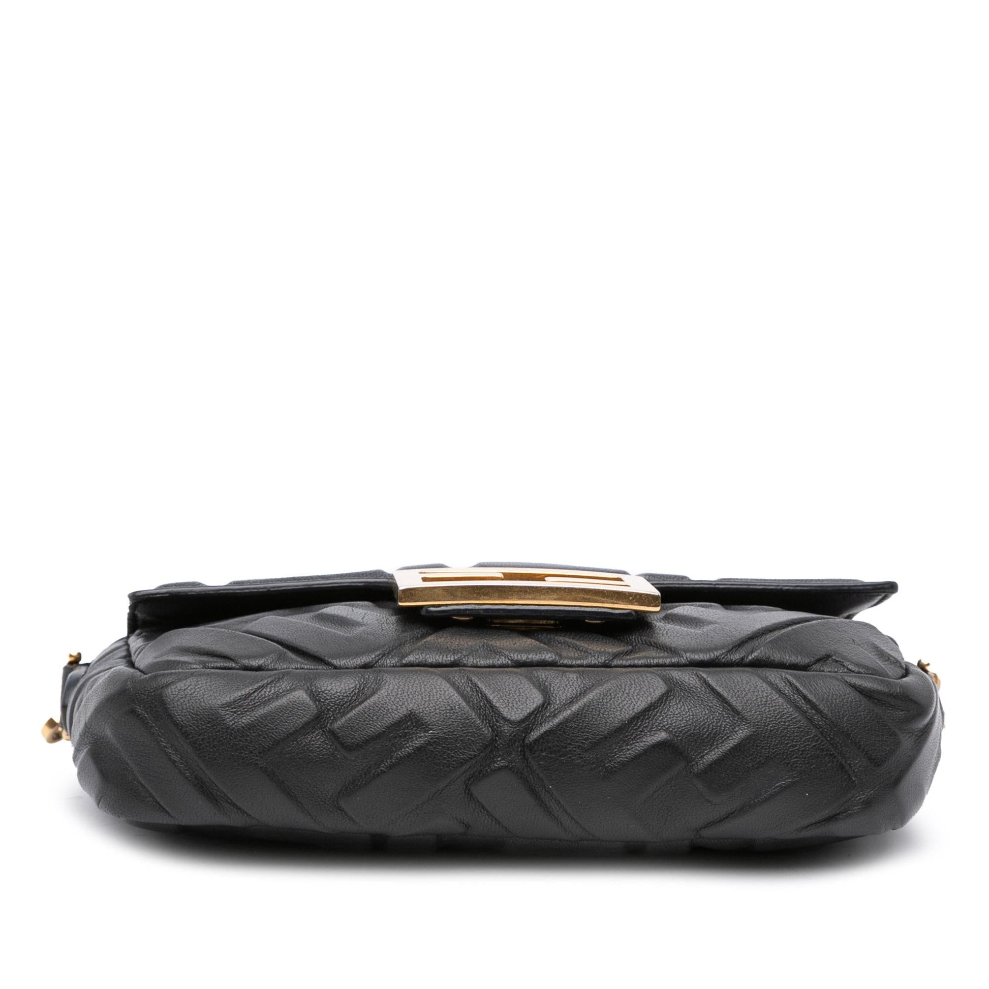 Fendi Zucca Baguette Satchel Leather Mini Embossed Satchel Bag Baguette Satchel 21